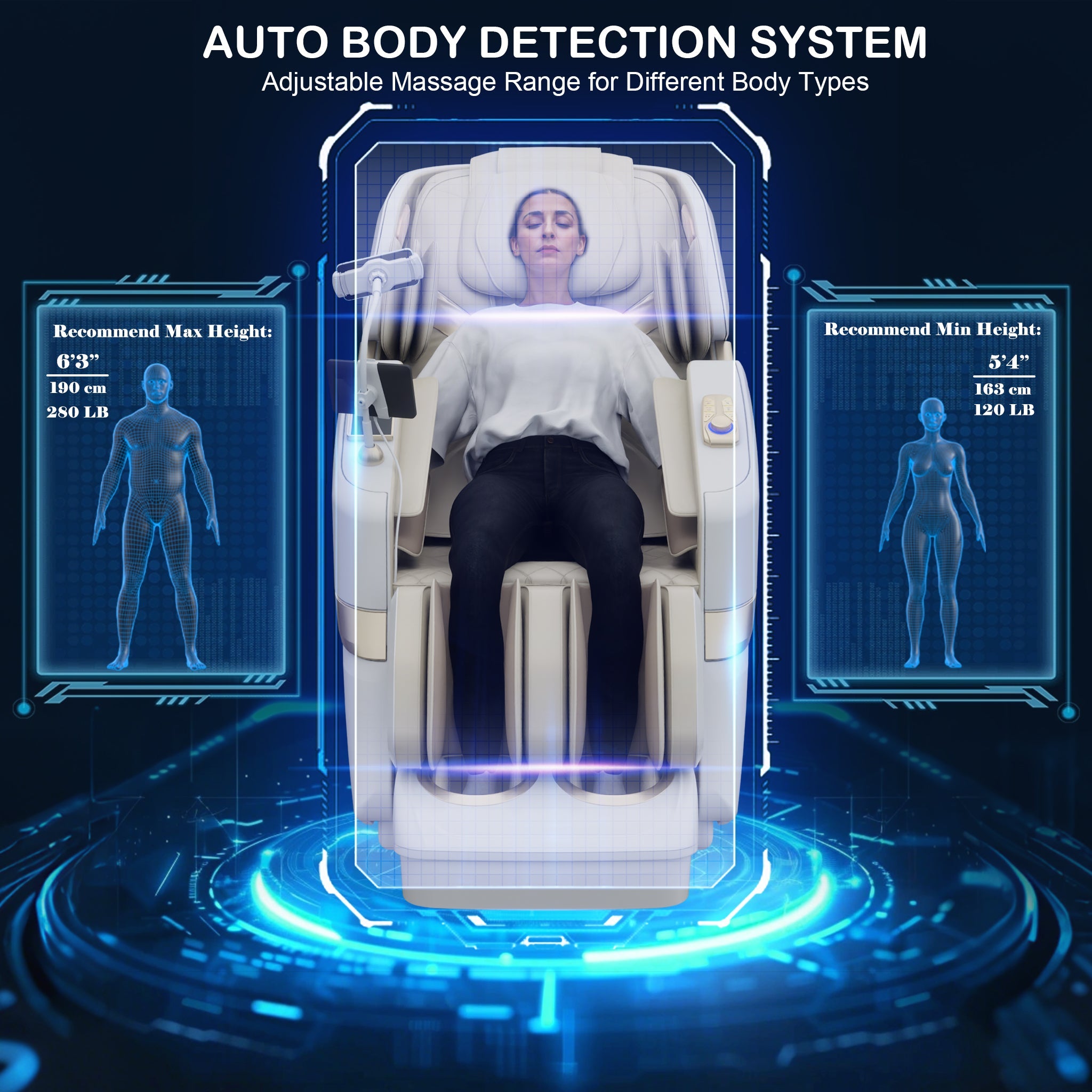 KoziSense KZ-313 Heated Jade Stone Massage Chair – White