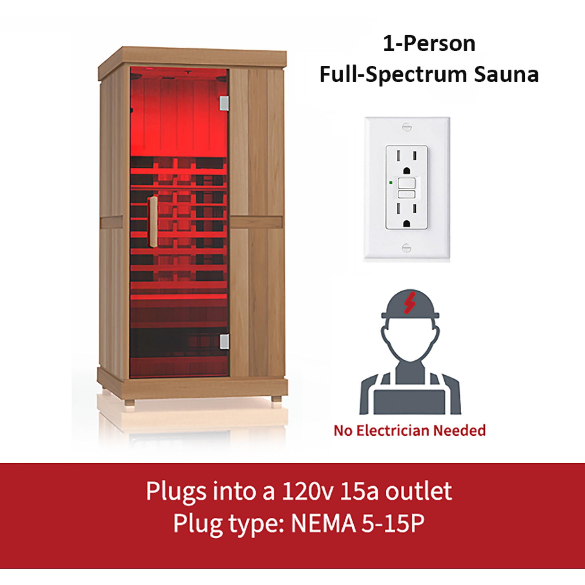 Finnmark FD-1 Full-Spectrum Infrared Sauna - 1 Person Compact Home Sauna