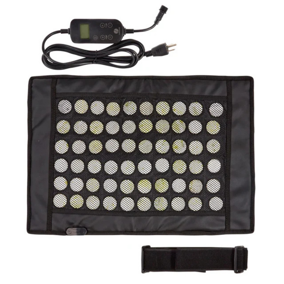 infrared jade stone heating pad Small - Worldwide Voltage (110-240V) with plug, controller, and strap for portable use.