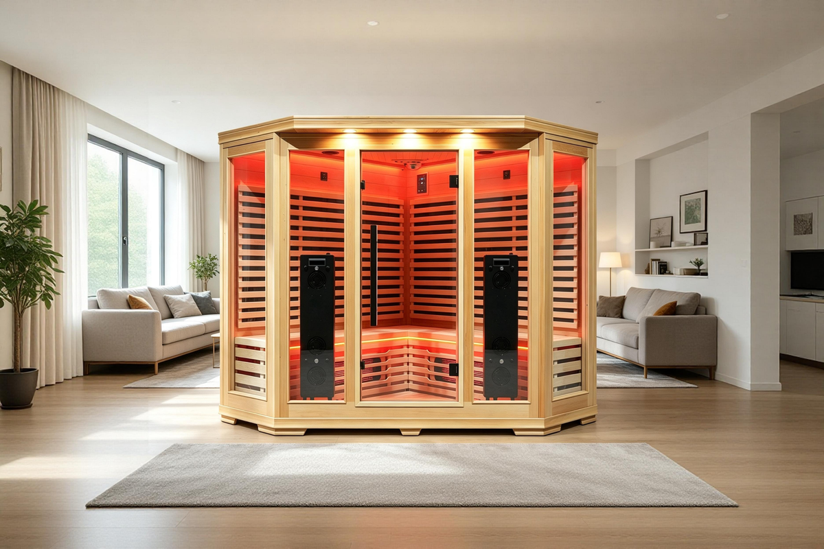 4-5 Person Full Spectrum Infrared Sauna with Red Light Therapy | Blisspod Vienna RED
