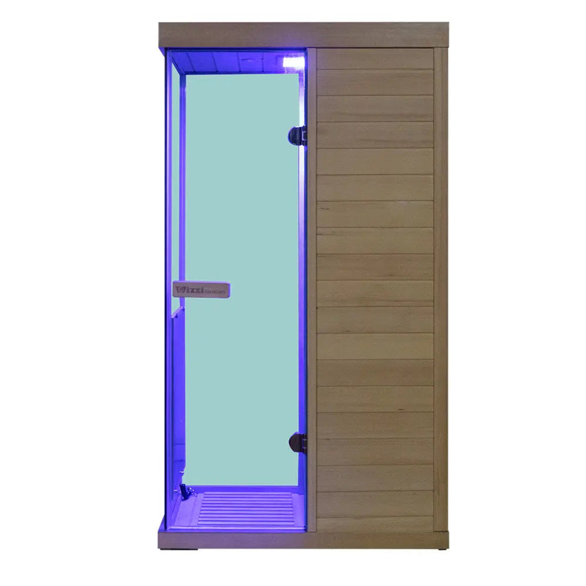 Wizzisaunas 909MX mini infrared sauna show in red cedar