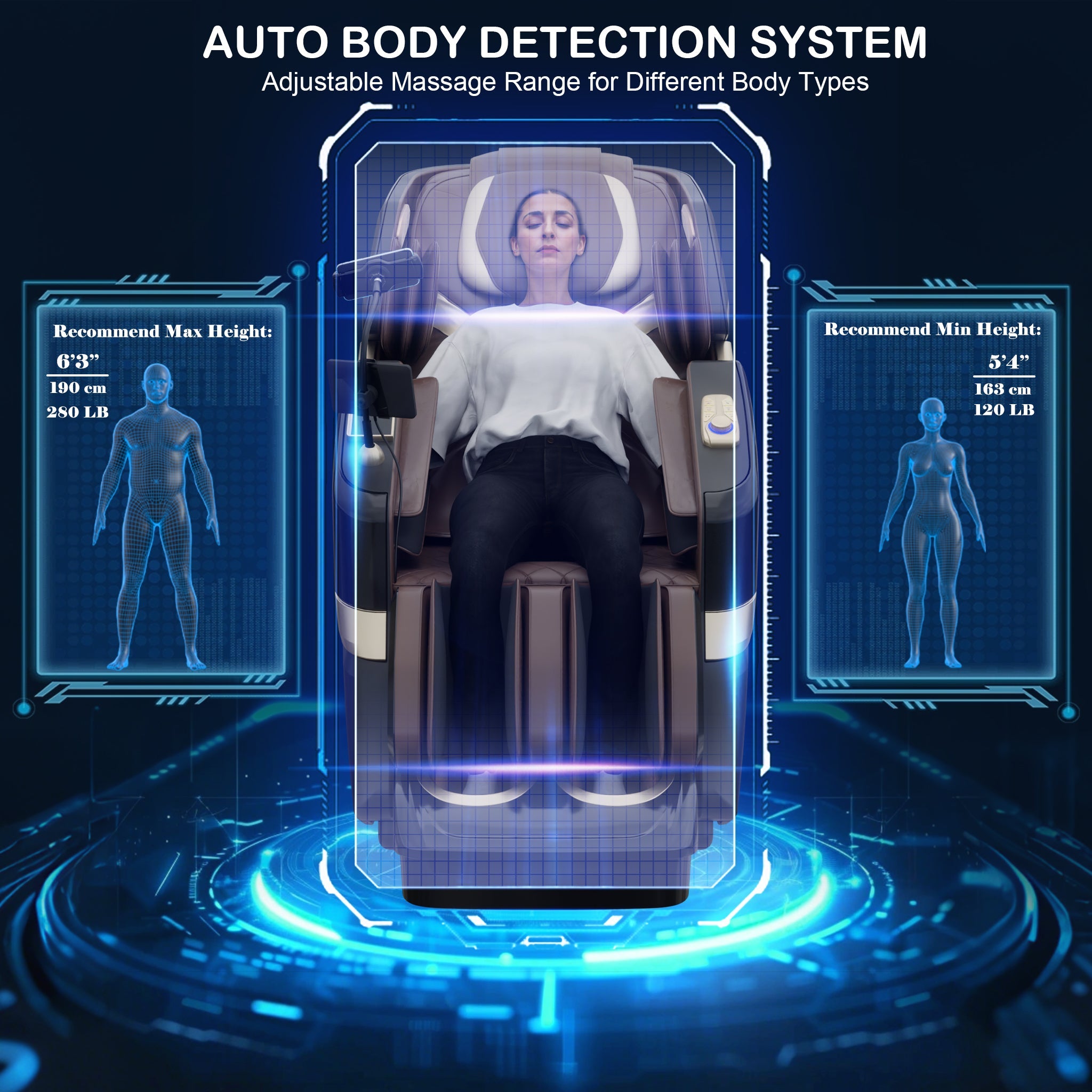 KoziSense KZ-313 Heated Jade Stone Massage Chair – Brown