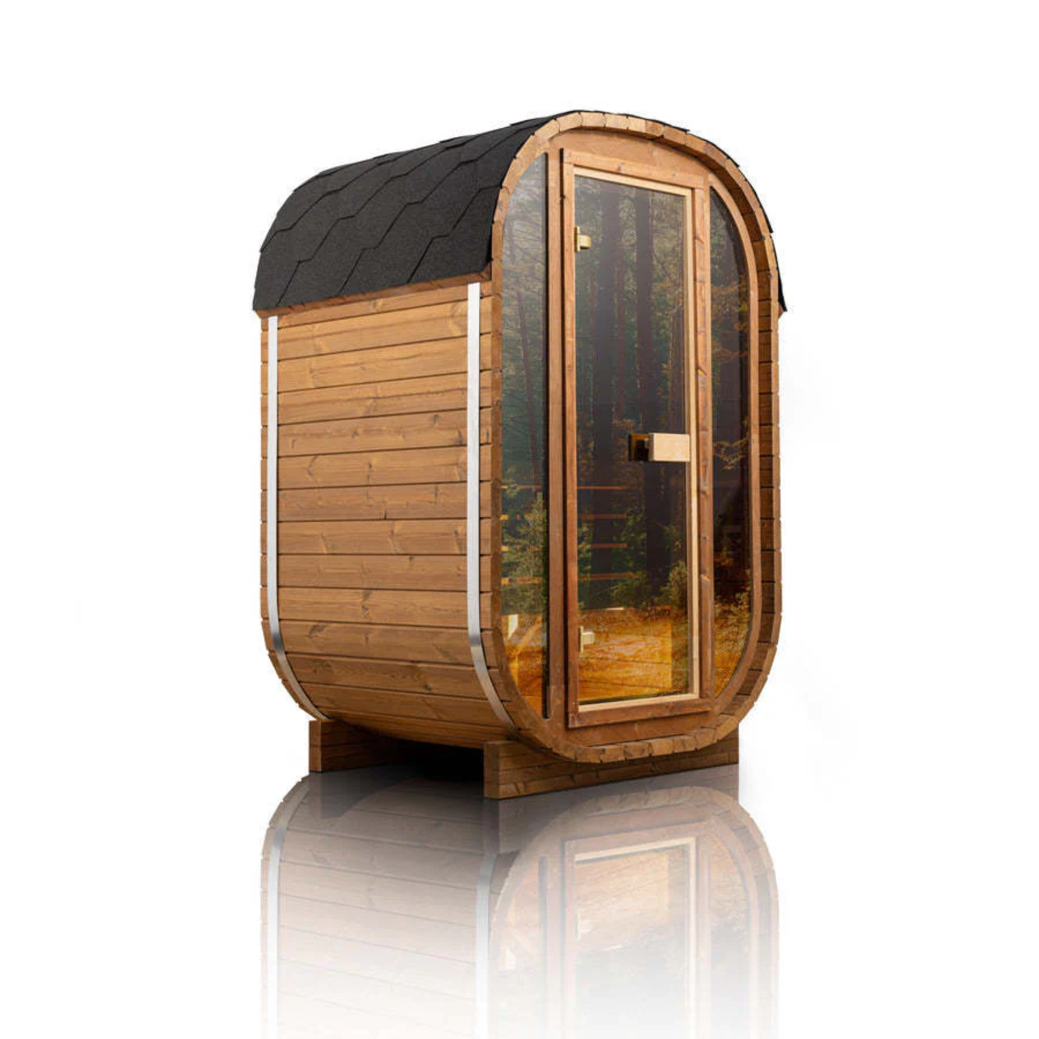 Auris One Luxury Outdoor Cedar Sauna – Front Exterior View