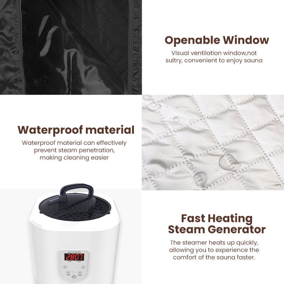 Steam generator with features highlighted on a white background