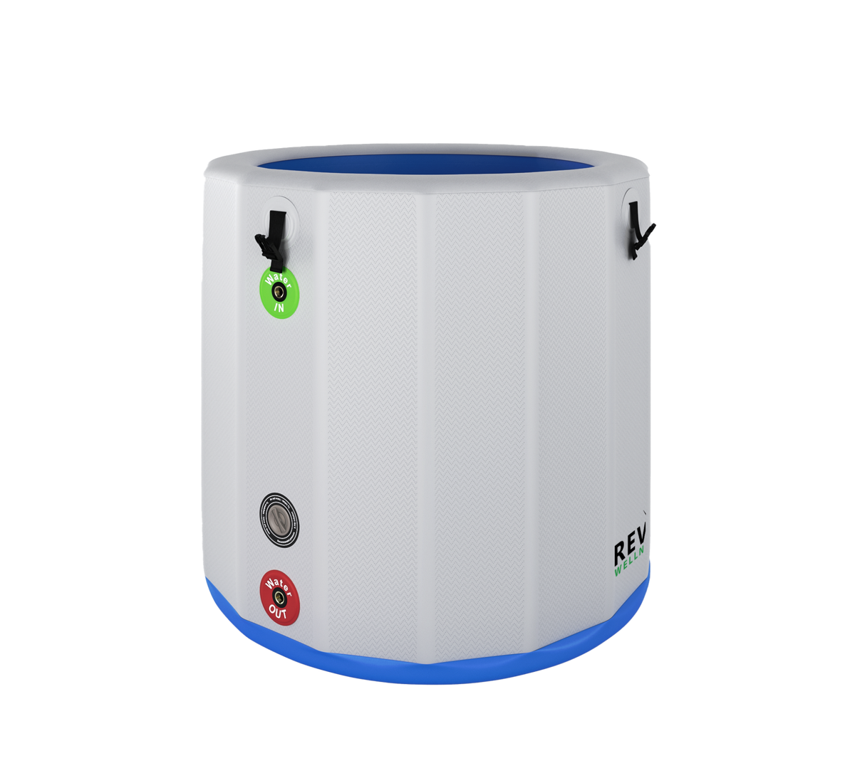 RevX Inflatable Barrel inlet and outlet connections
