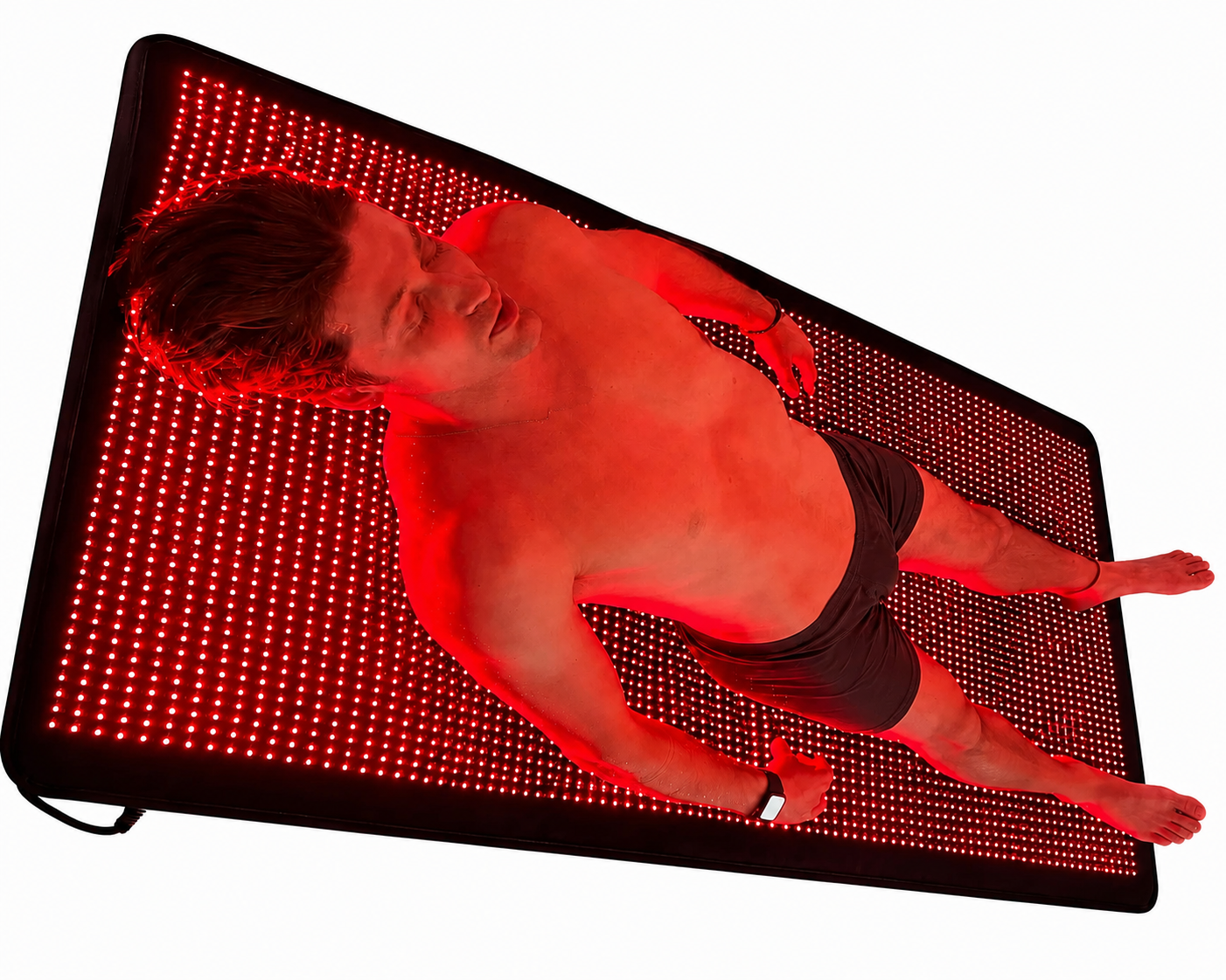 Red Light Pro Devices Full Body Red Light Therapy Blanket – 13,536 LEDs | 660nm + 850nm, person using the therapy blanket
