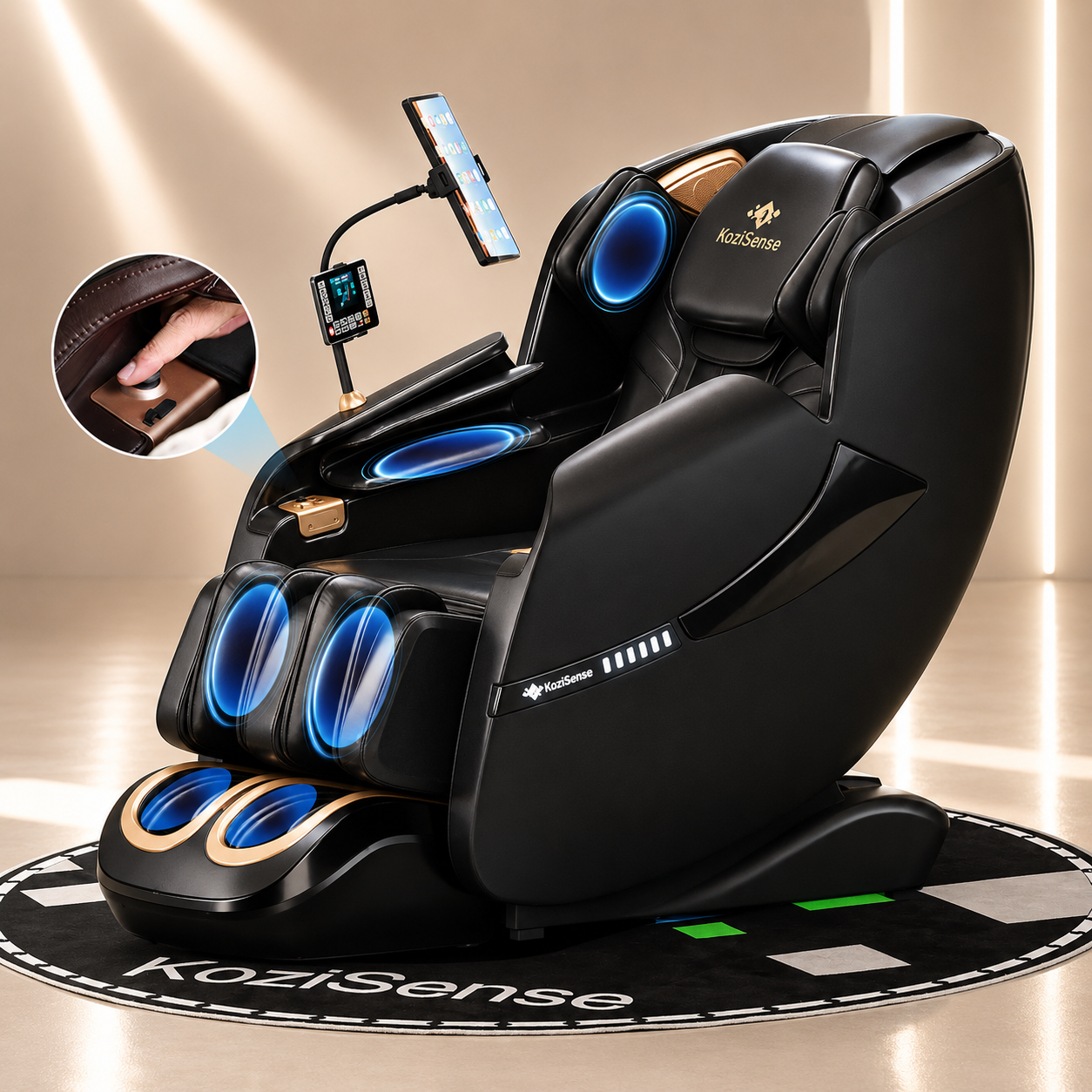 KoziSense A18 3D SL-Track Massage Chair – All Black