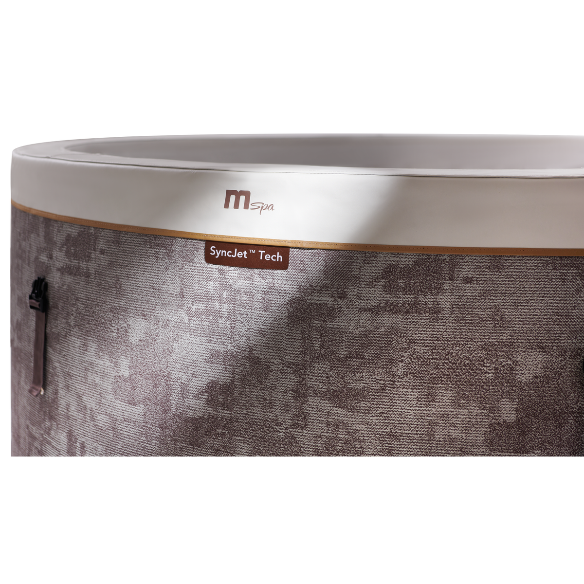 MSPA Cocoon rigid hot tub showing SyncJet Tech feature and stylish design, suitable for a luxurious spa experience.