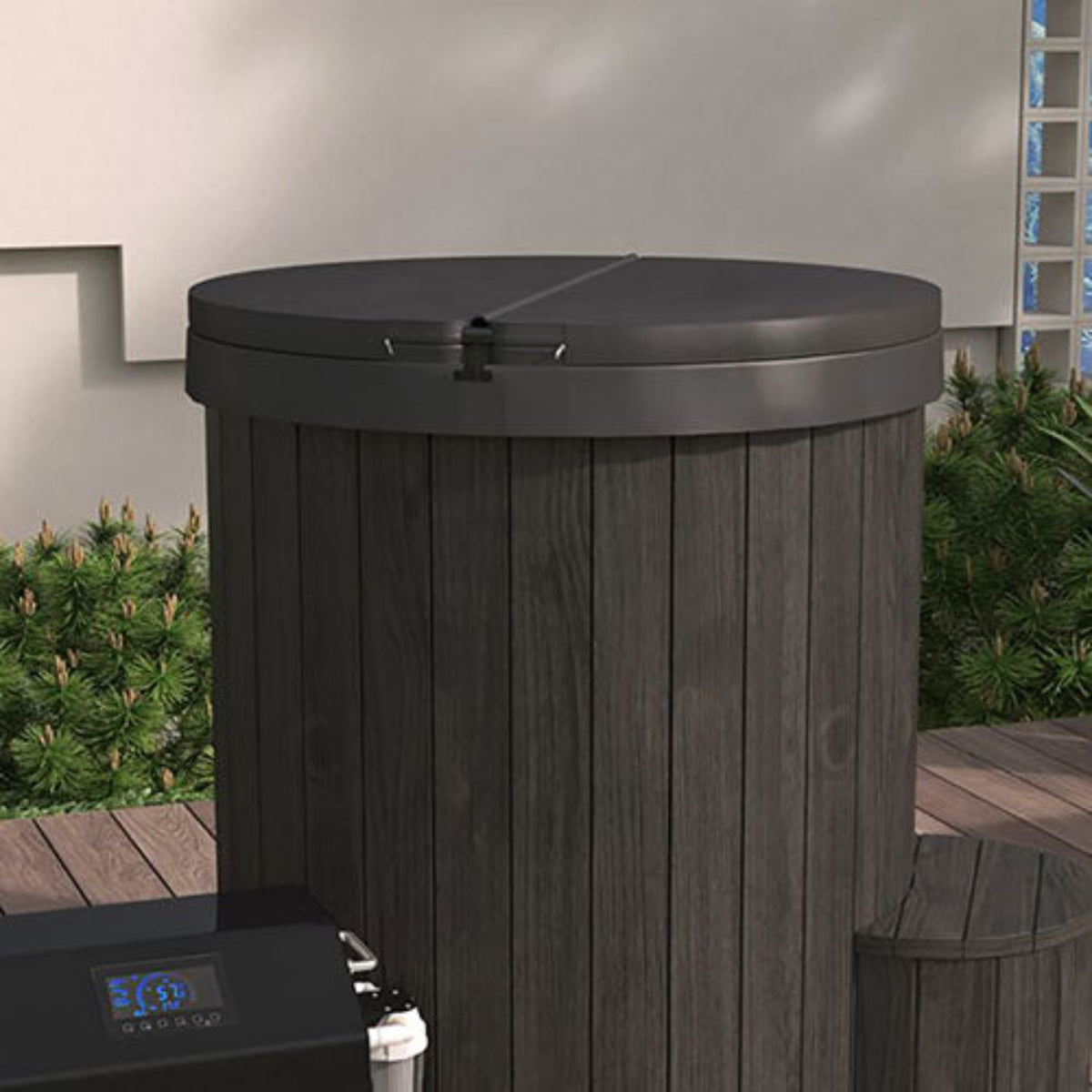 SaunaLife SOAK Immersion Tub Cover S1 on tub