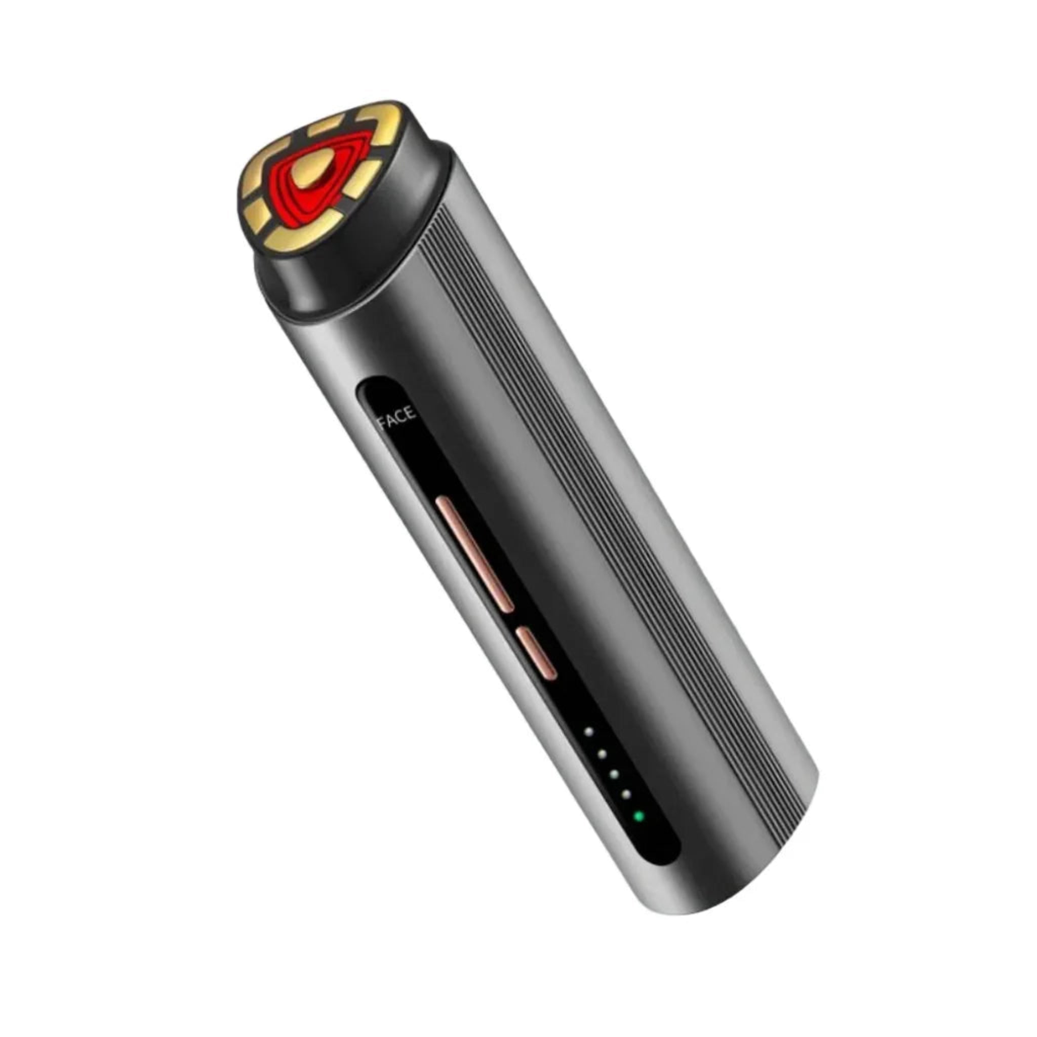 Nicebeam red light facial device with a metallic finish on a white background