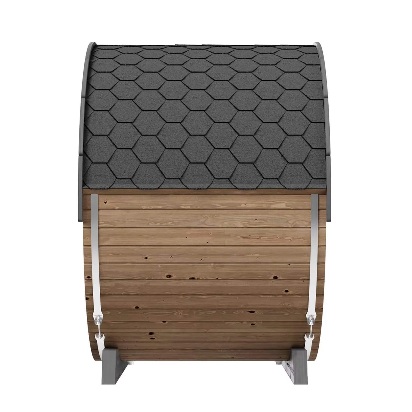 SaunaLife ERGO-Series EE6G Outdoor Barrel Sauna | Full-Glass Front | 4-Person Thermo-Spruce