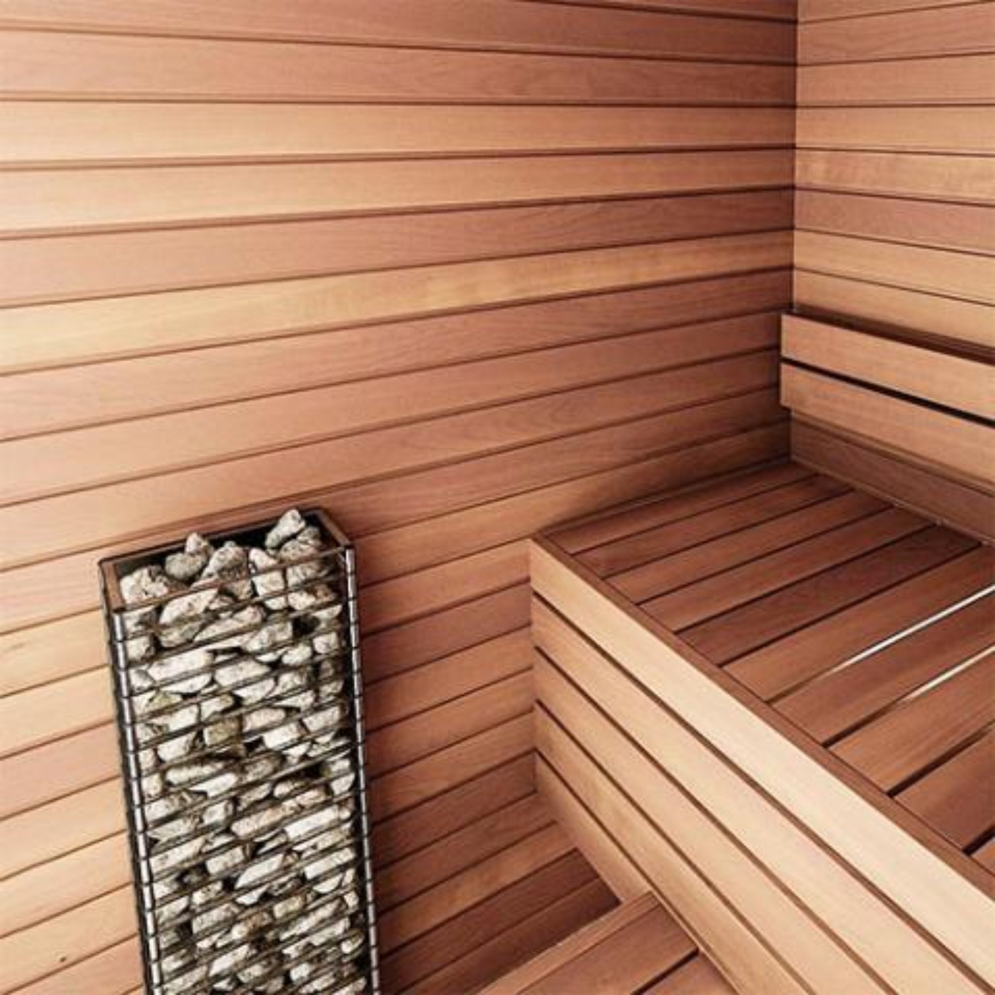 HUUM CLIFF Mini 3.5kW heater installed in residential sauna room