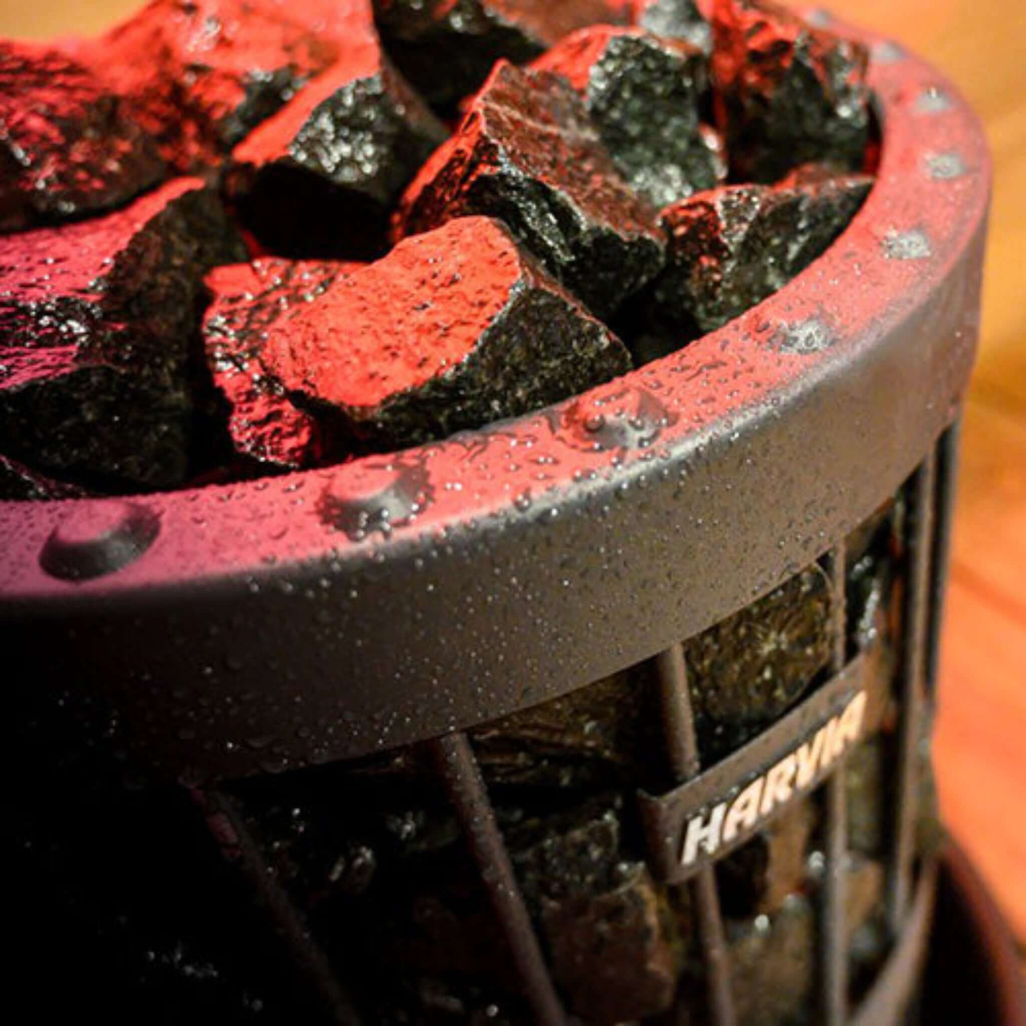 Harvia Vulcanite Sauna Heater Stones, Split-Face, 5-10cm close up