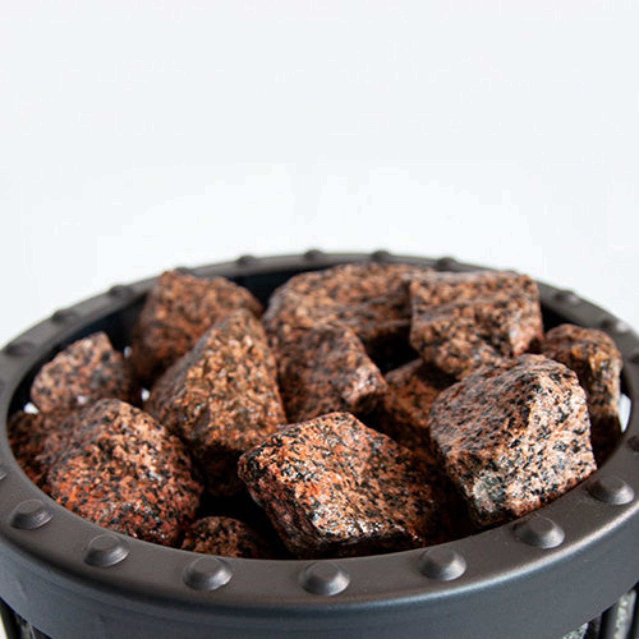 Decorative Red Granite Sauna Heater Stones, Split-Face, 5-10cm detail view