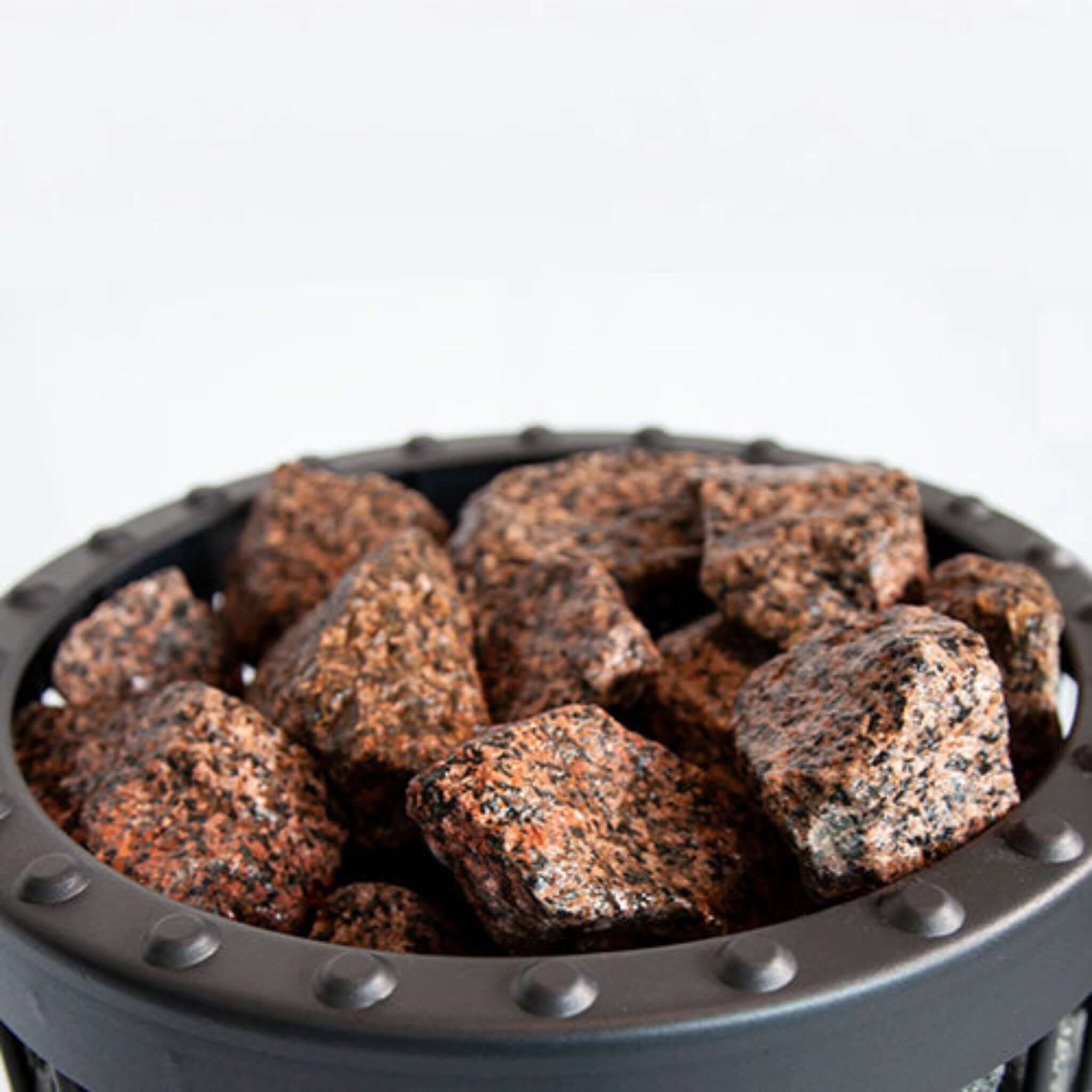 Decorative Red Granite Sauna Heater Stones, Split-Face, 5-10cm detail view