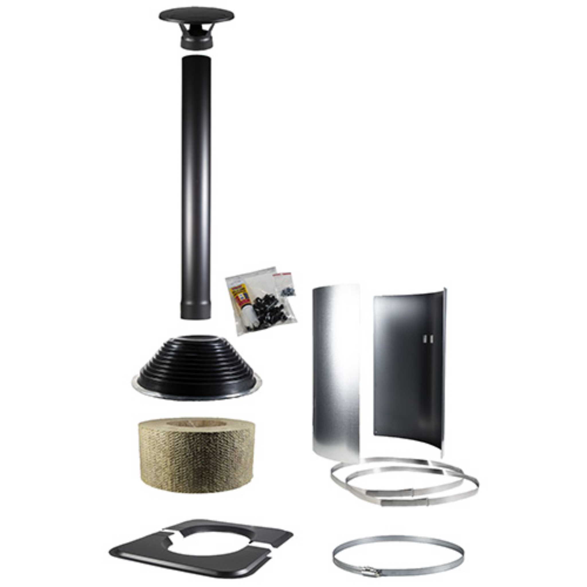Harvia WHP-ASSYMM Chimney Symmetric Accessory Kit in black steel for sauna symmetrical roof installation