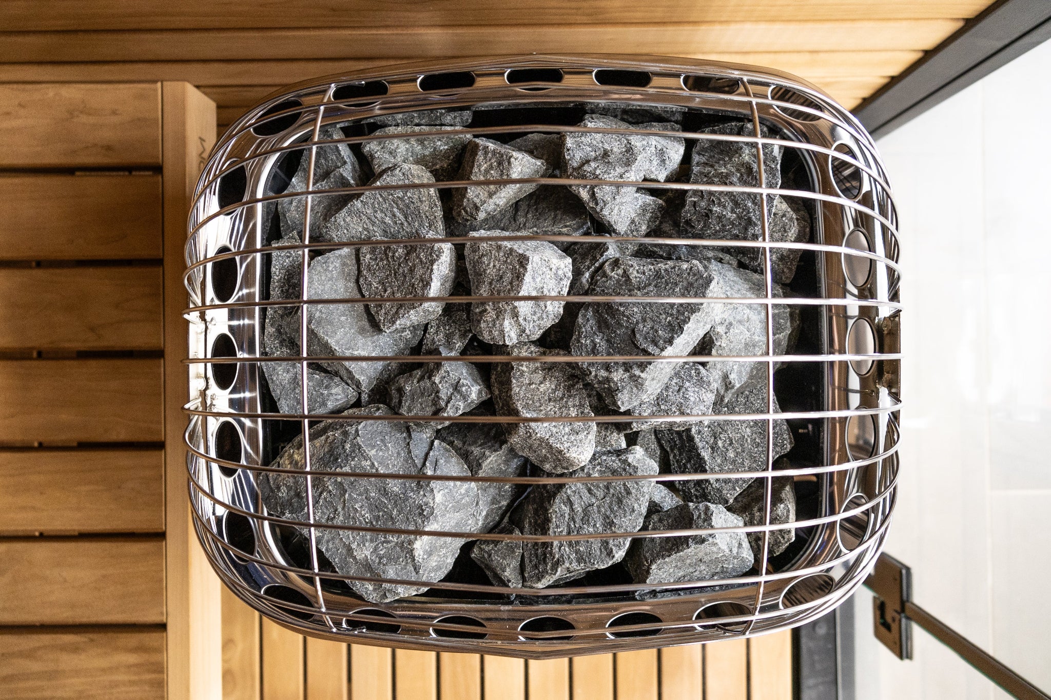 Harvia Club K15G sauna heater — top-down view showing stone loading area