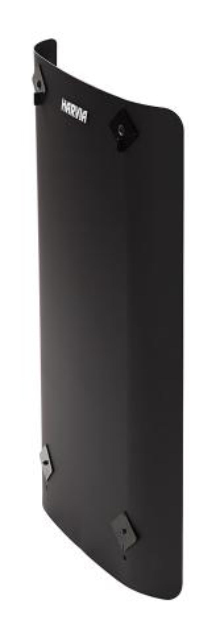 Black protective screen with Harfug branding on a white background