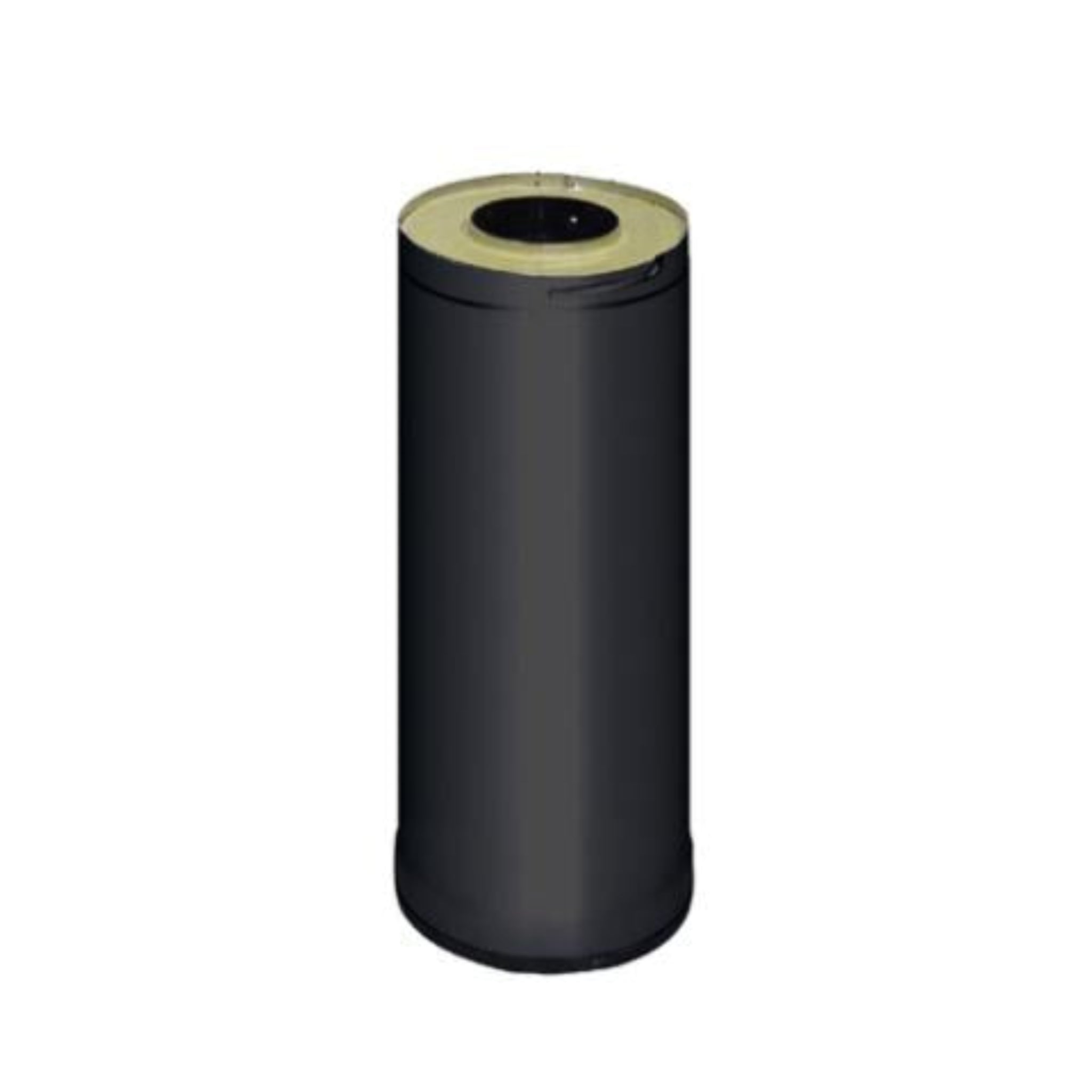 : Harvia WHP500M 500mm chimney extension pipe — black steel for wood-burning sauna heaters