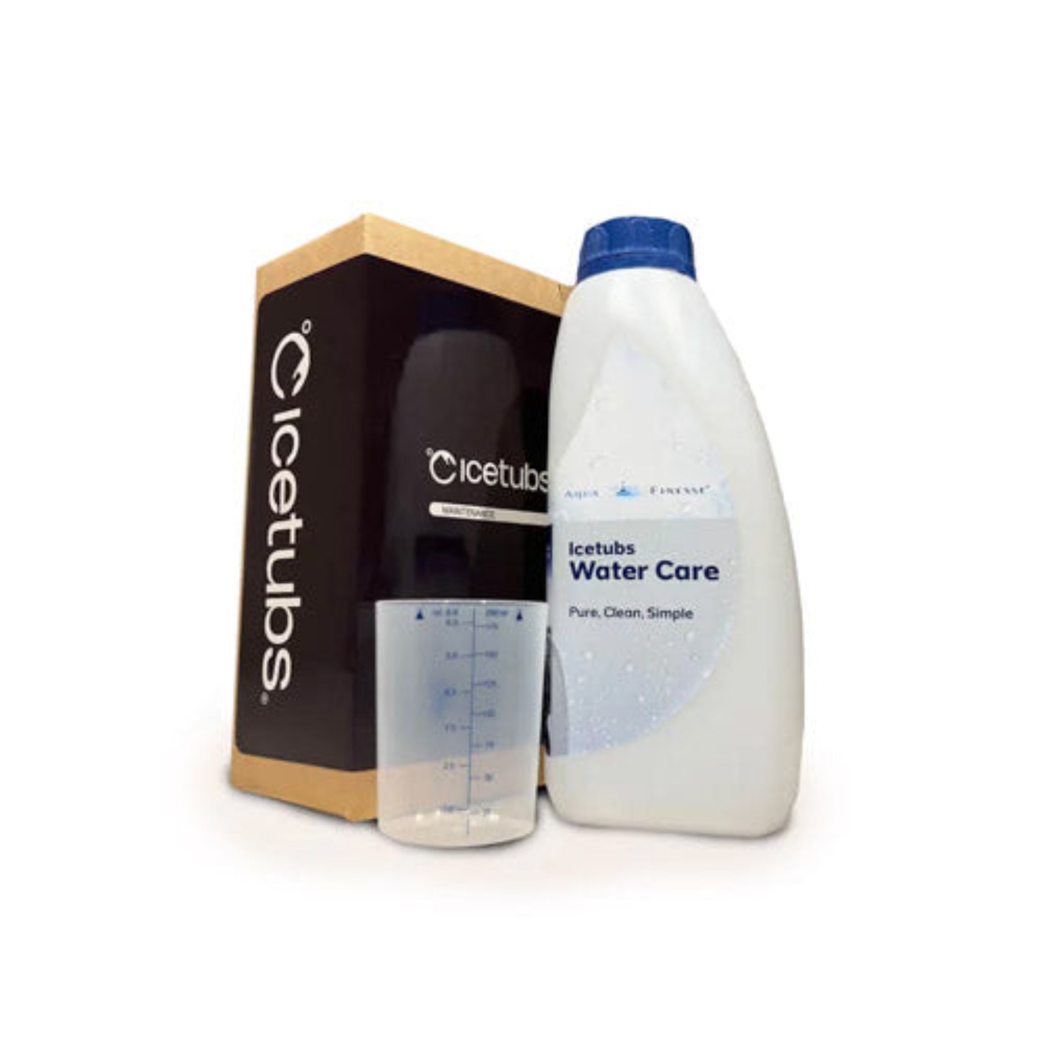 Cicetubs water care product with packaging on a white background