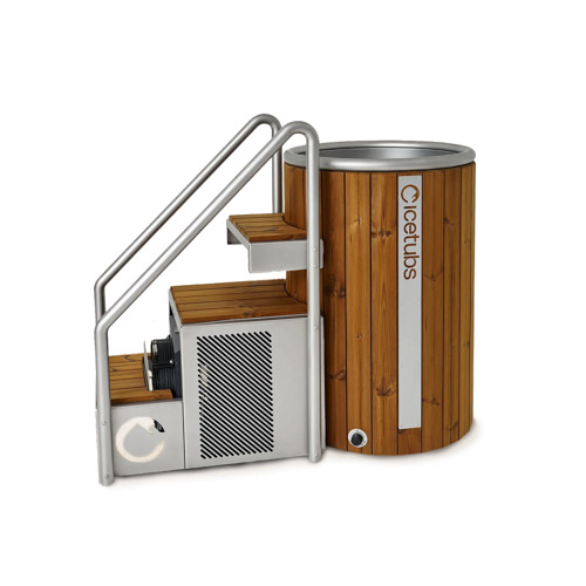 Icetubs IceBarrel Cold Plunge – Thermowood & Stainless Steel Immersion Tub With Stairs