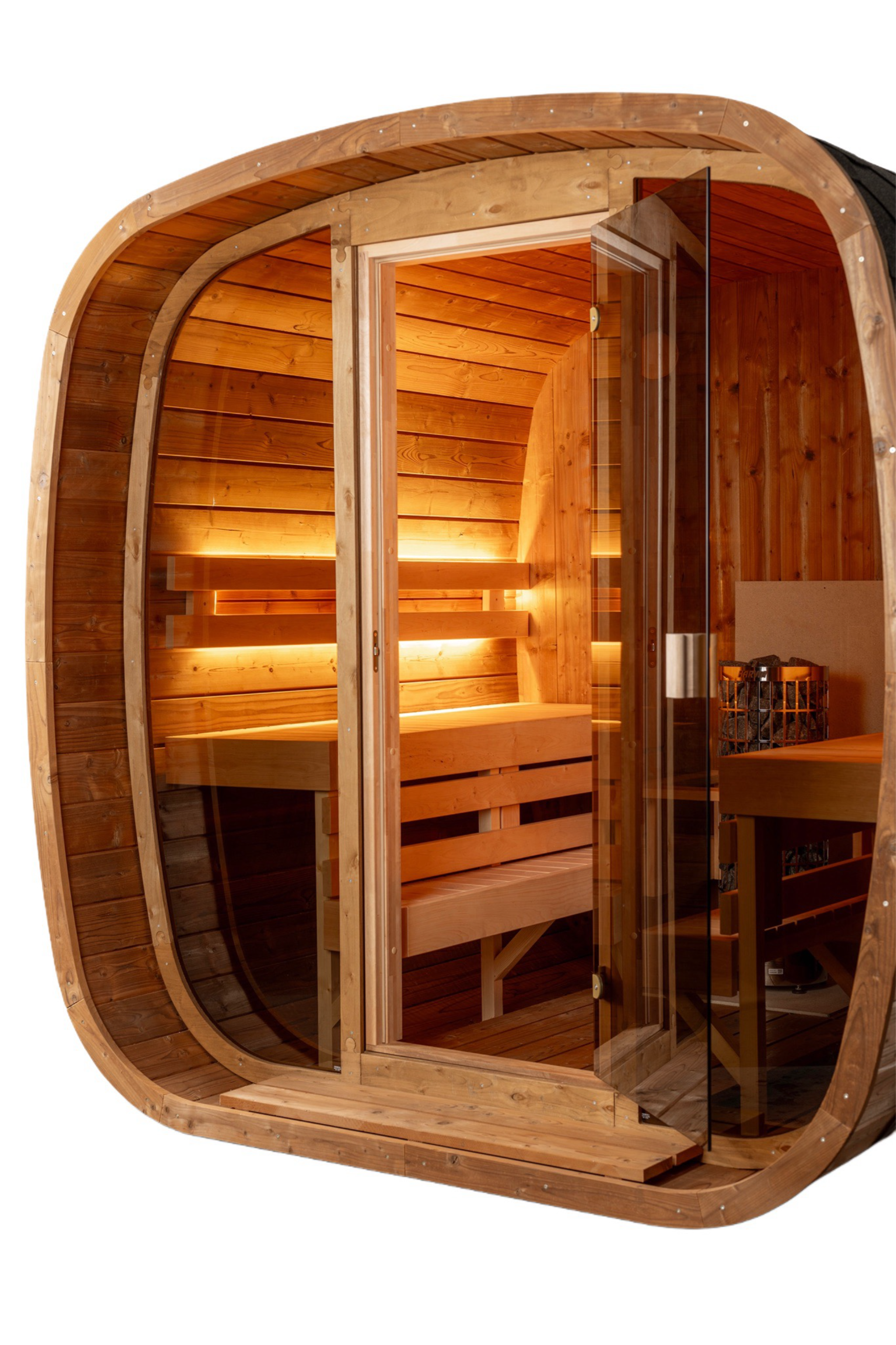 Auris Two Luxury Outdoor Cedar Sauna – 3–4 Person Natural Red Cedar Exterior