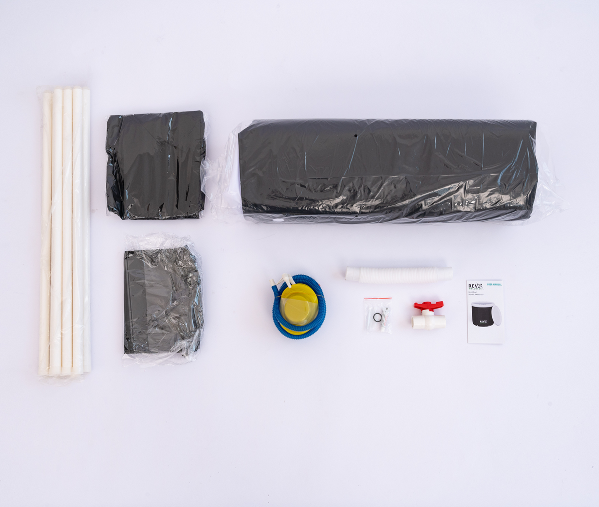RevX Ice Pod kit components wrapped for storage