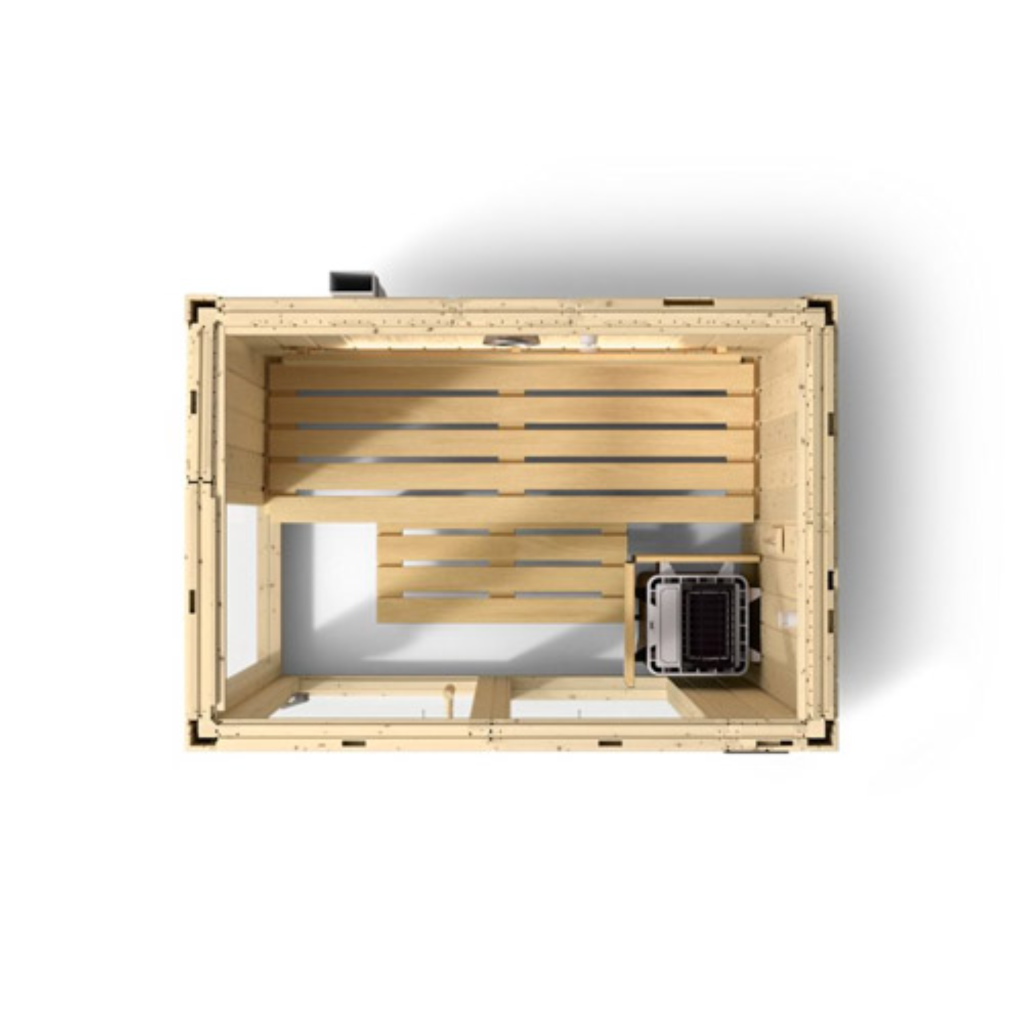 Kohler C1 Indoor Sauna Kit – 2-Person Size Top View Interior