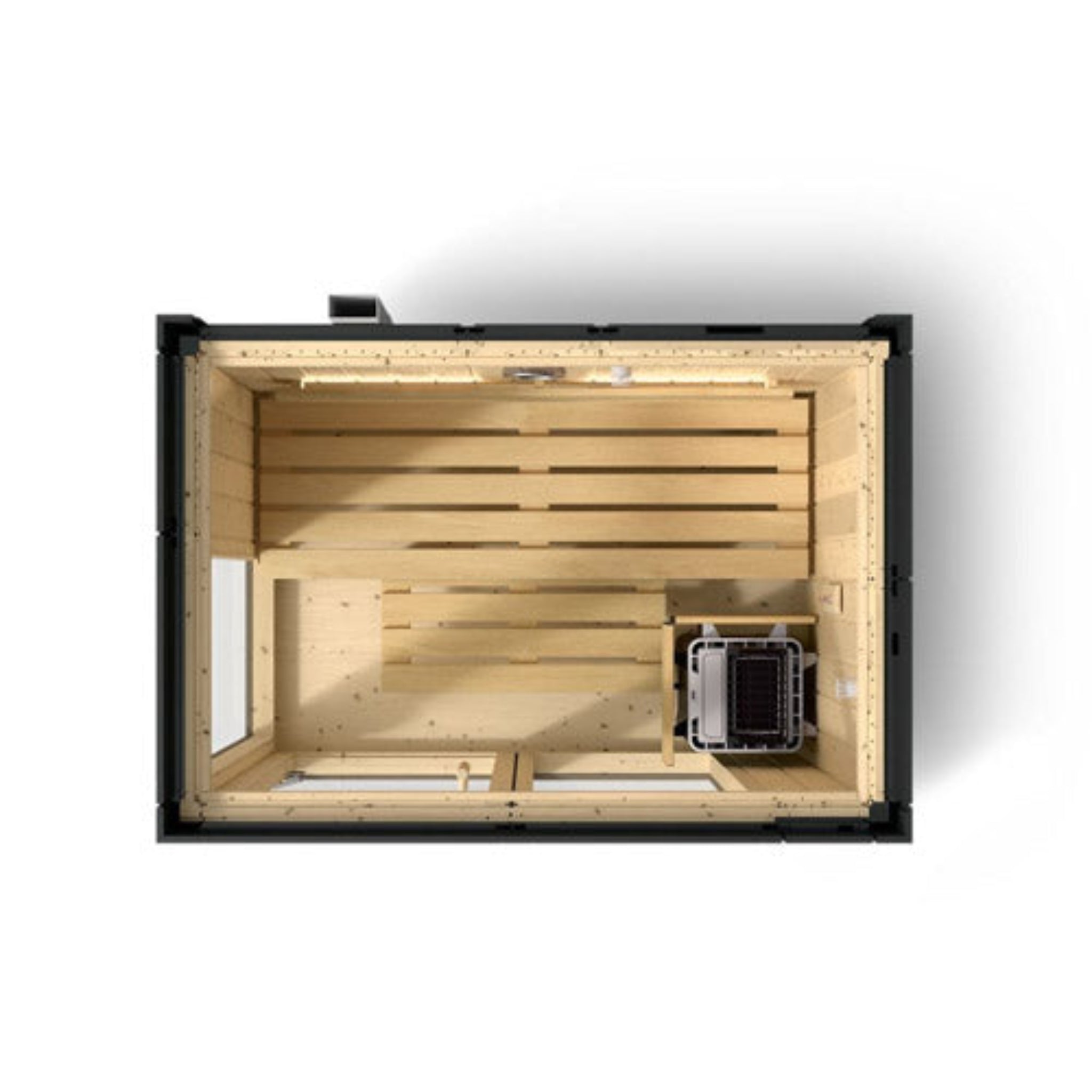 Kohler C1 indoor sauna with clean architectural styling and electric heater, designed for indoor use.
