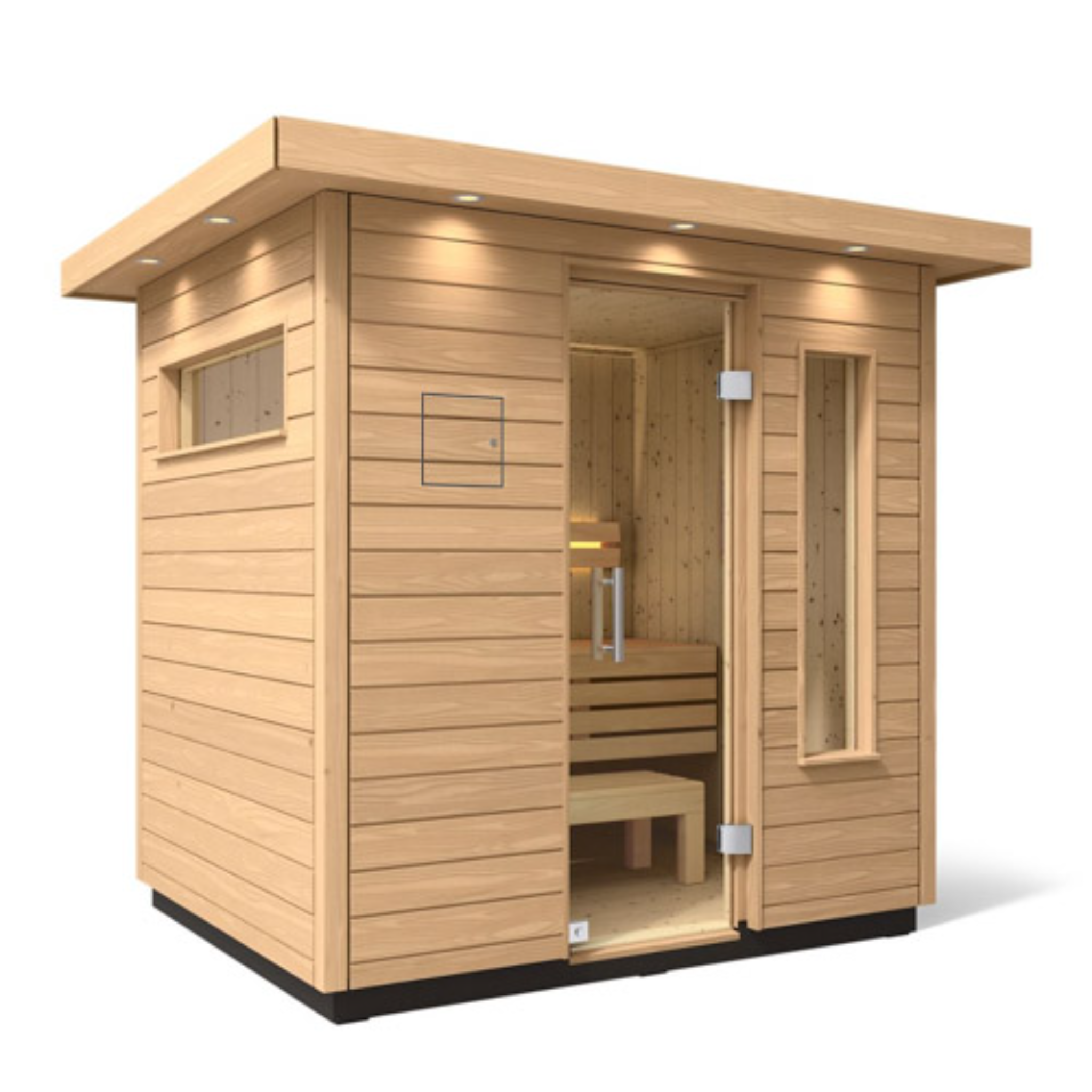 Kohler C2 Outdoor Sauna Kit – 3-Person Size Freestanding Outdoor Sauna with Douglas Fir Exterior