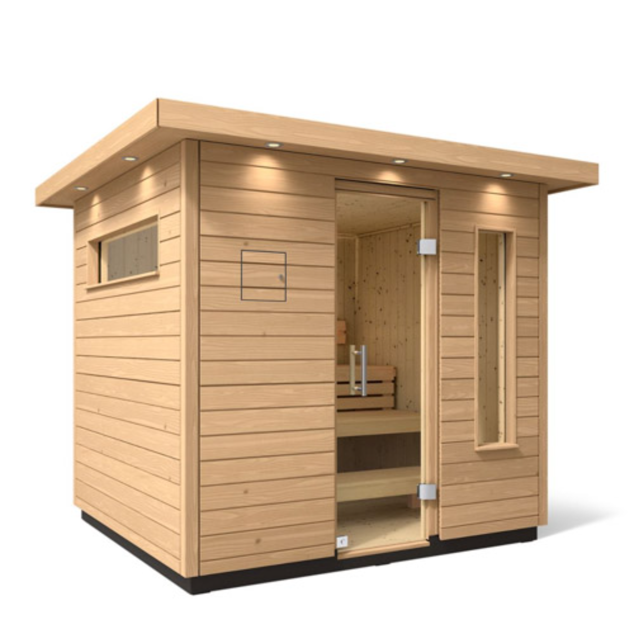Kohler C2 Outdoor Sauna Kit – 5-Person Size Freestanding Outdoor Sauna with Douglas Fir Exterior