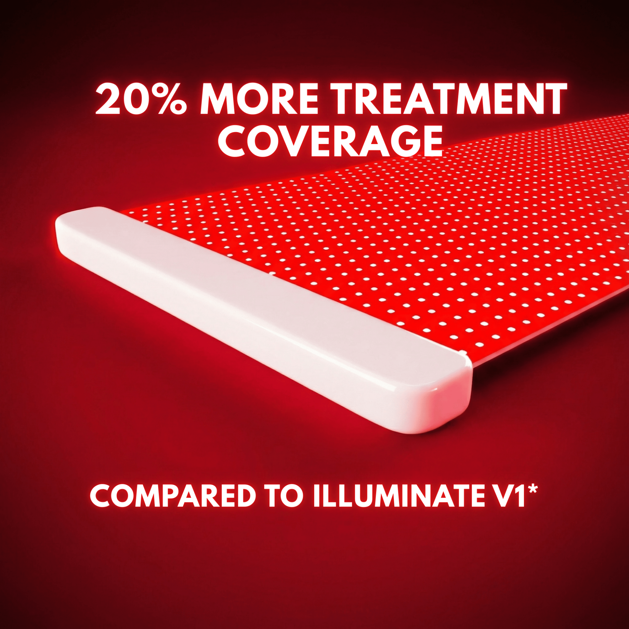 Lumata Red LED light panel with text on a red background