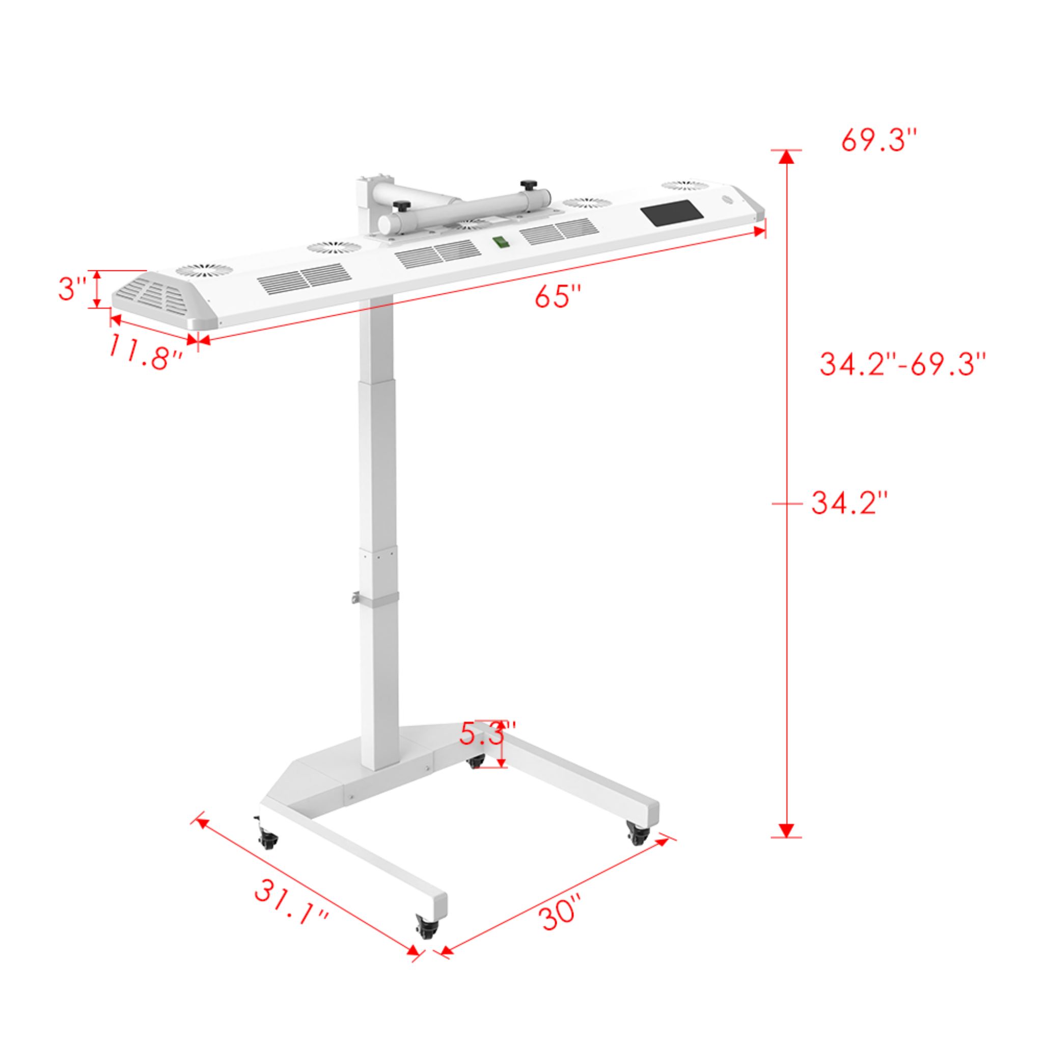 Red Light Panorama Panel dimensions and size measurements diagram