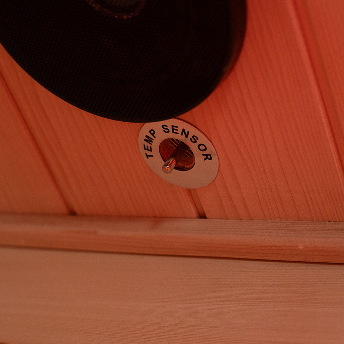 Wizzisaunas S03 3-person infrared sauna view of temp sensor