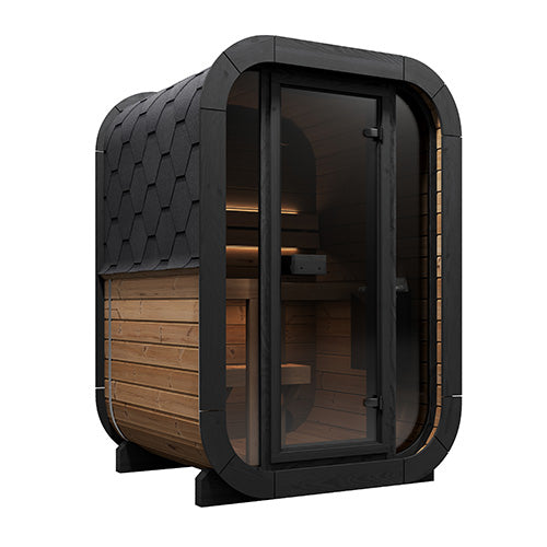 SaunaLife Cube CL3G Outdoor Sauna Kit - 2 Person Glass Front Home Sauna