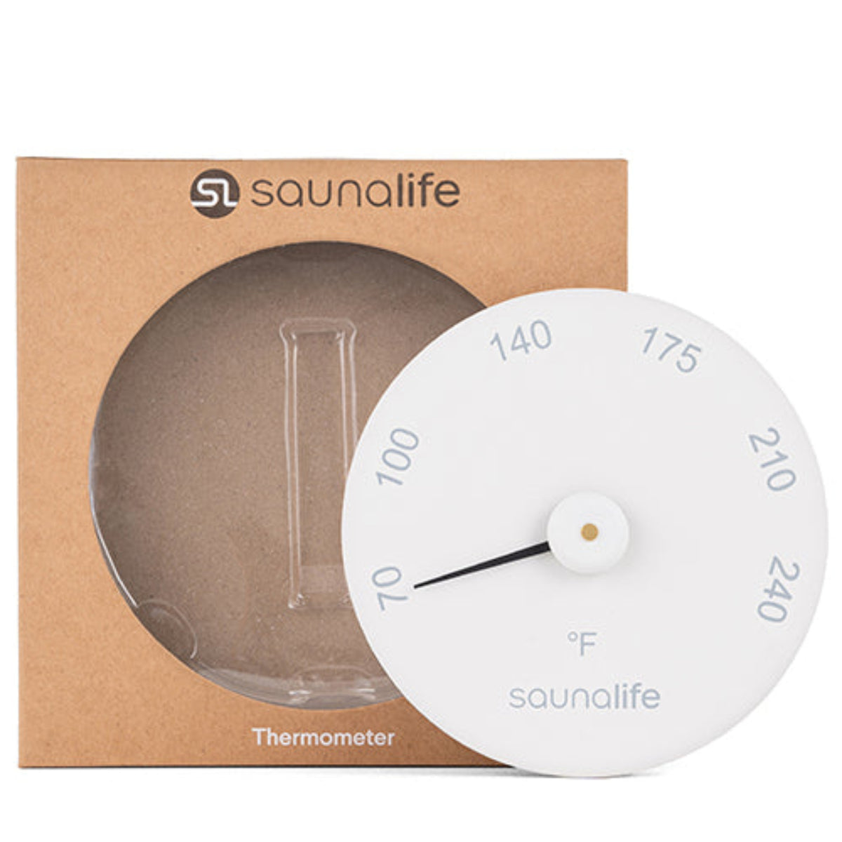 SaunaLife Designer Sauna Thermometer white with box