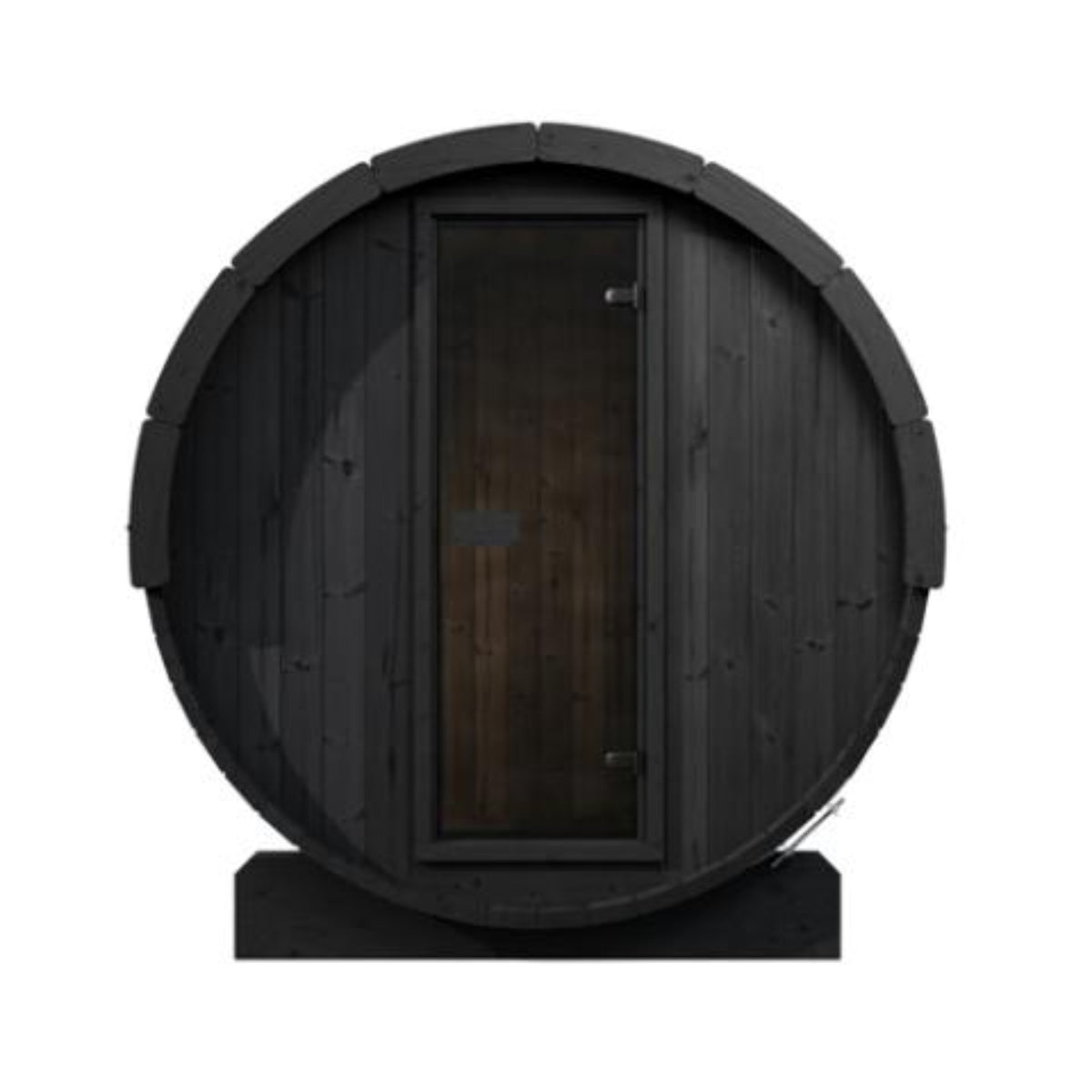 SaunaLife Model E6B Outdoor Barrel Sauna Front view