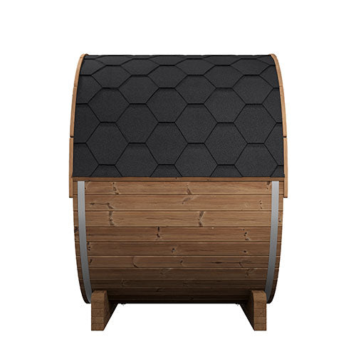 SaunaLife ERGO-Series Model E6W Outdoor Barrel Sauna with Window | 3-Person | Thermo-Spruce