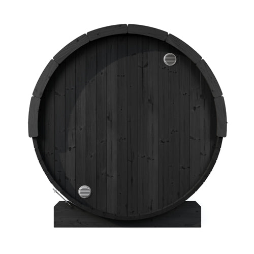 Outdoor Barrel Sauna | SaunaLife ERGO-Series E8B | 6-Person Black
