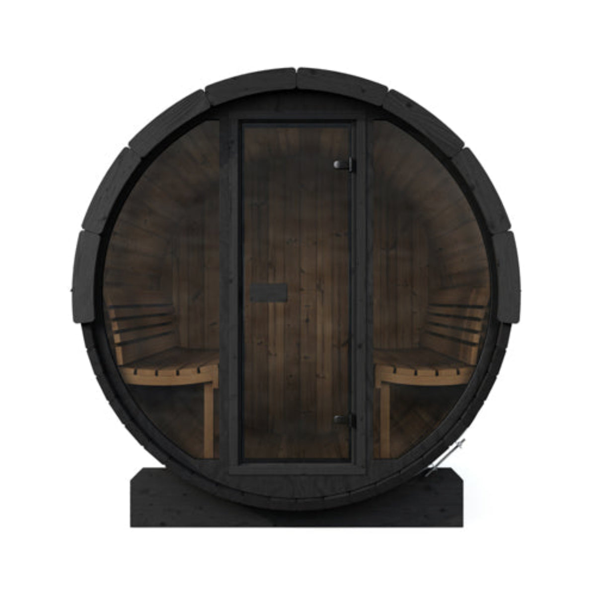 SaunaLife E8GB barrel sauna with two seats on a white background