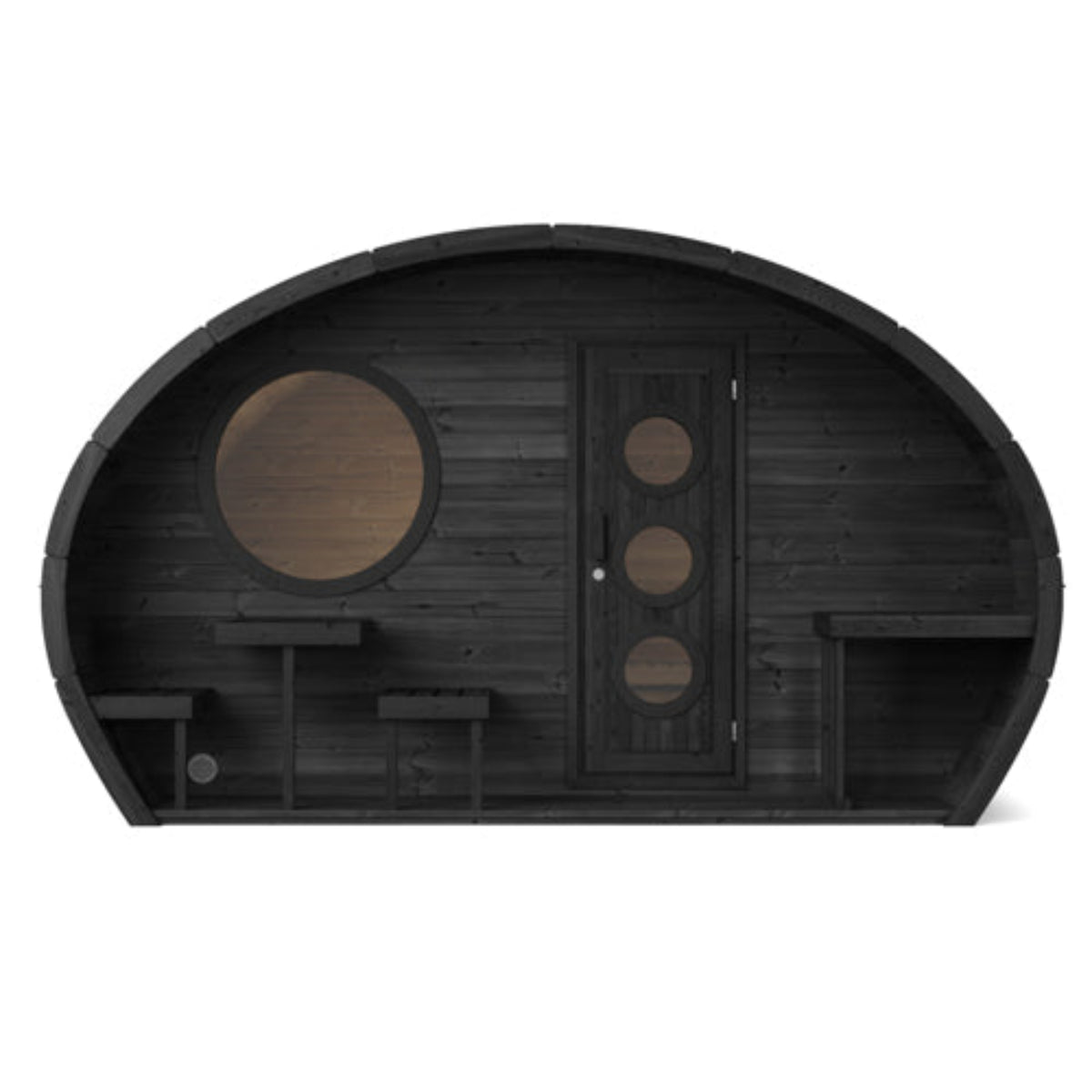SaunaLife G11B outdoor garden sauna suite front view, on a white background