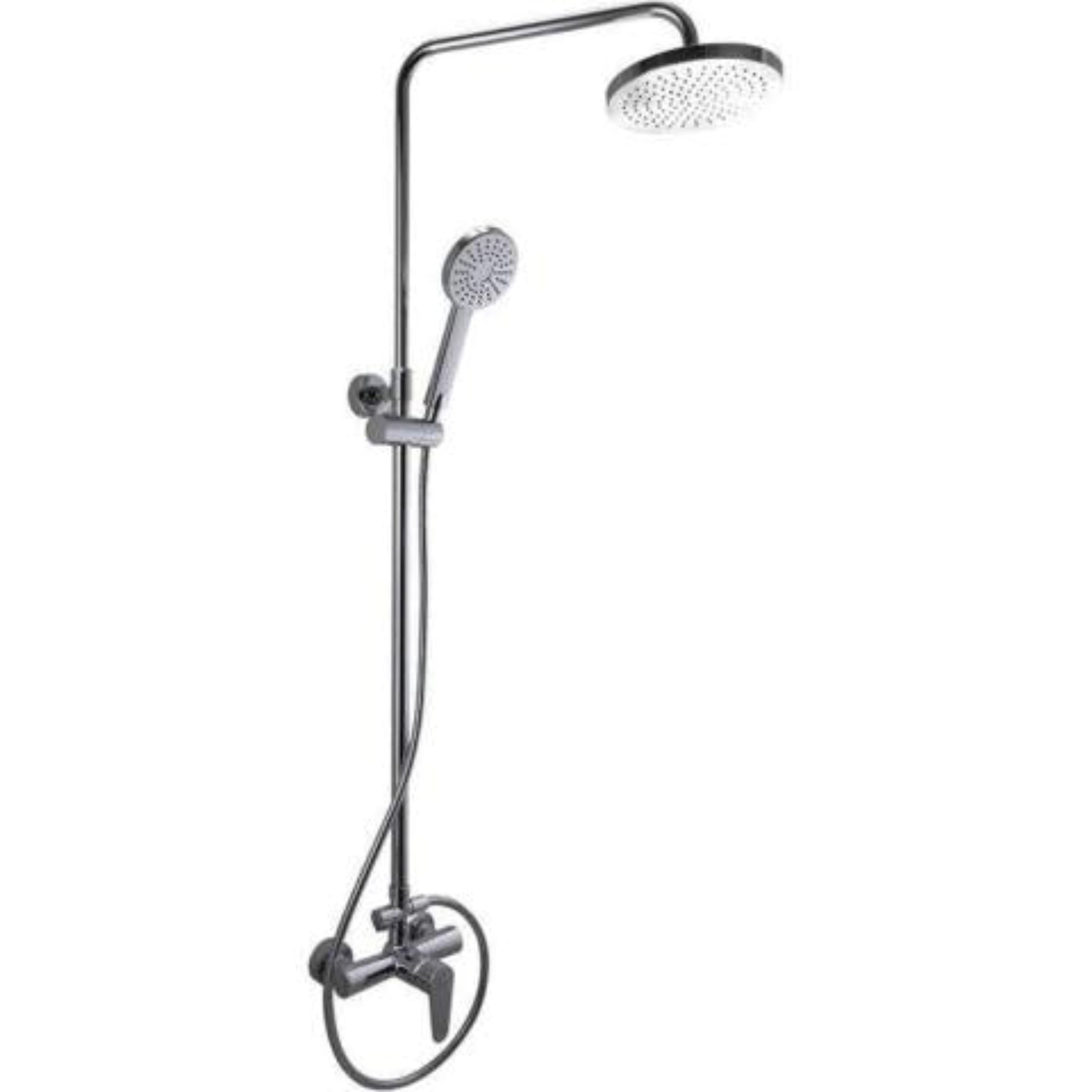 SaunaLife R3 Outdoor Barrel Shower hot and cold fixtures – detail view