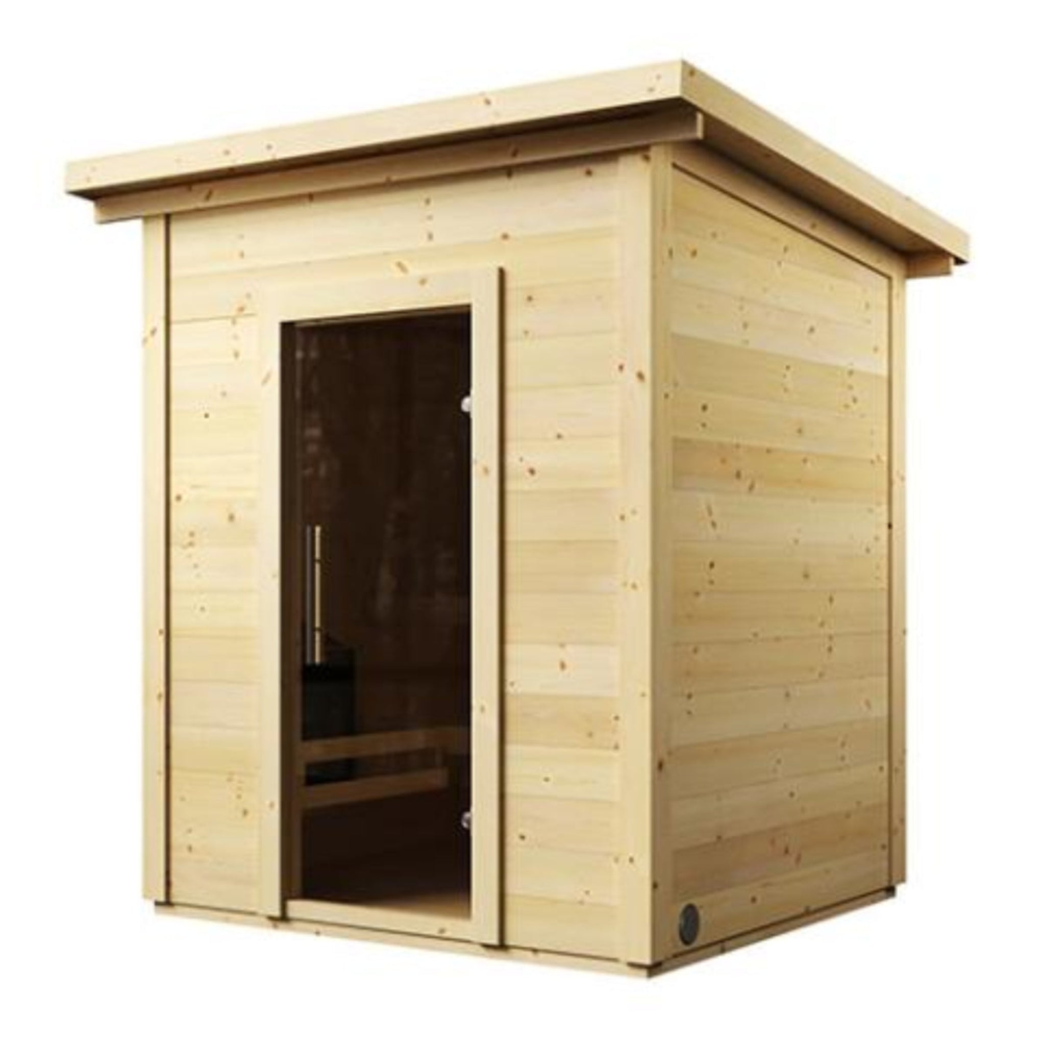 SaunaLife Model G2 outdoor sauna kit front side view