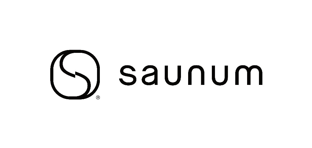 Black 'saunum' logo on a white background