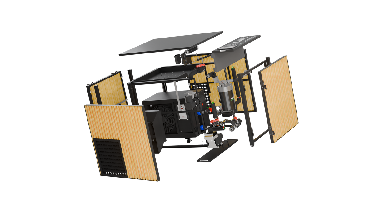 RevX LUX cabinet and Acrylic X Tub illustrated together