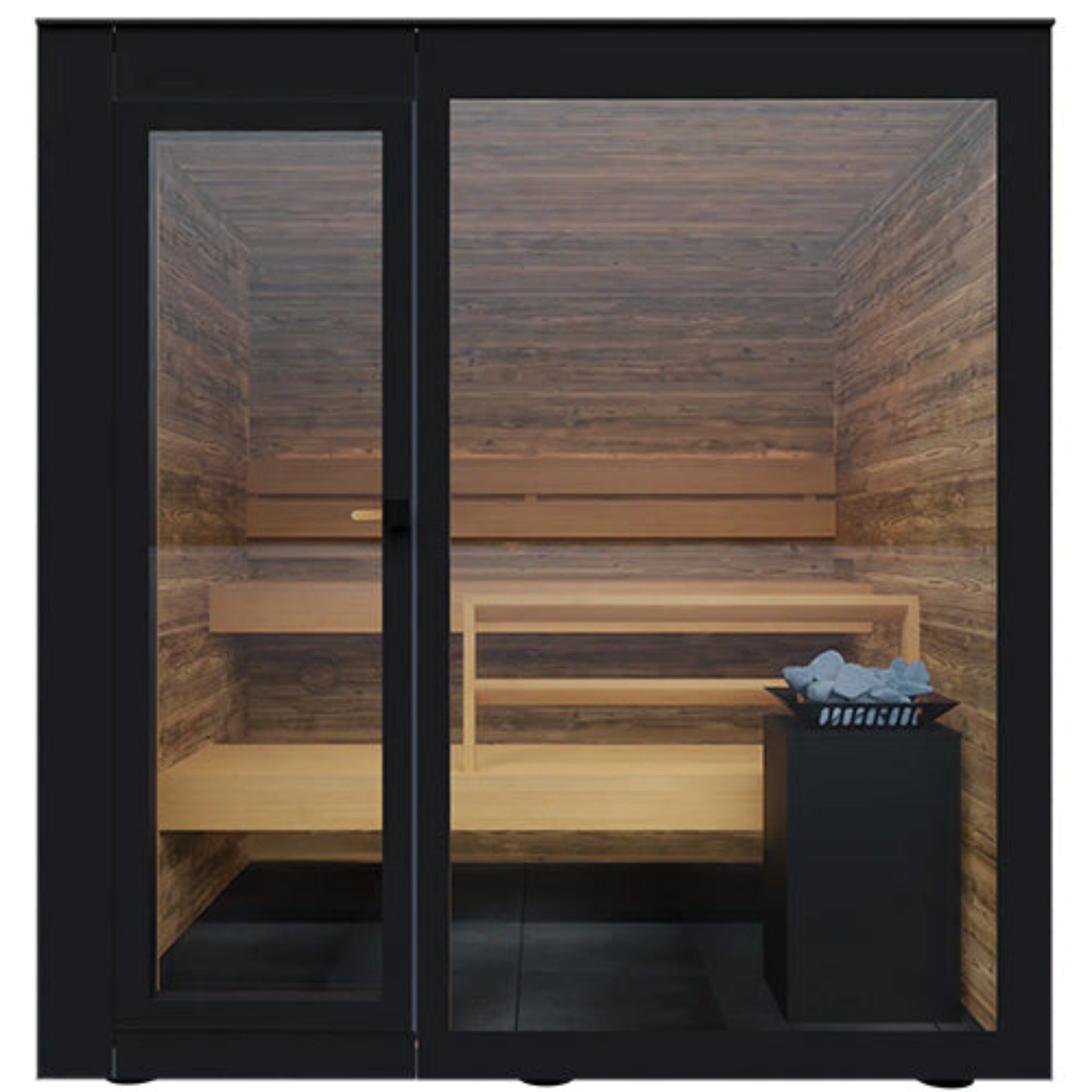 ThermaSol Spectra sauna cabin interior seating for 3–4 persons