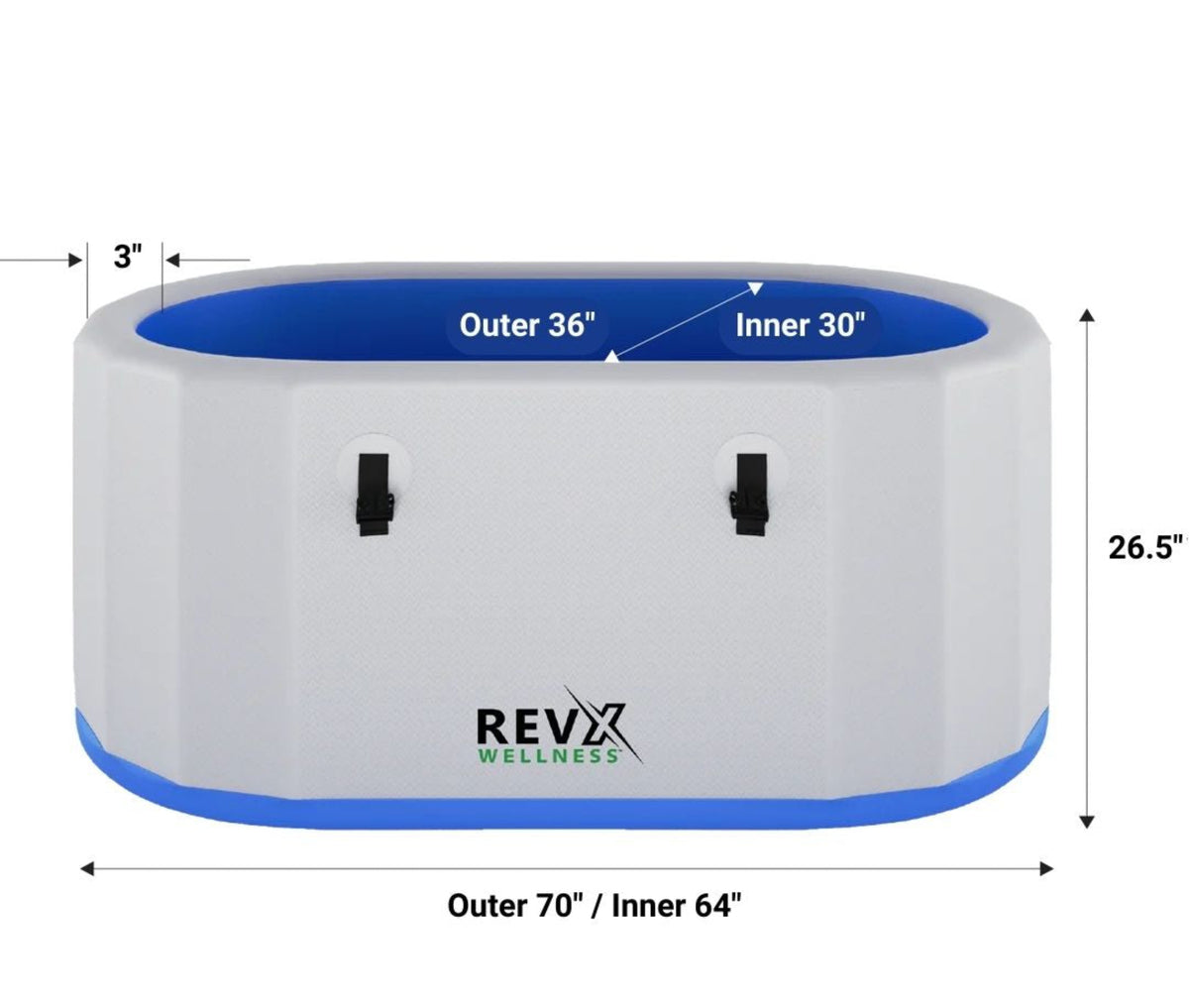 RevX Inflatable Tub Deluxe dimensions diagram