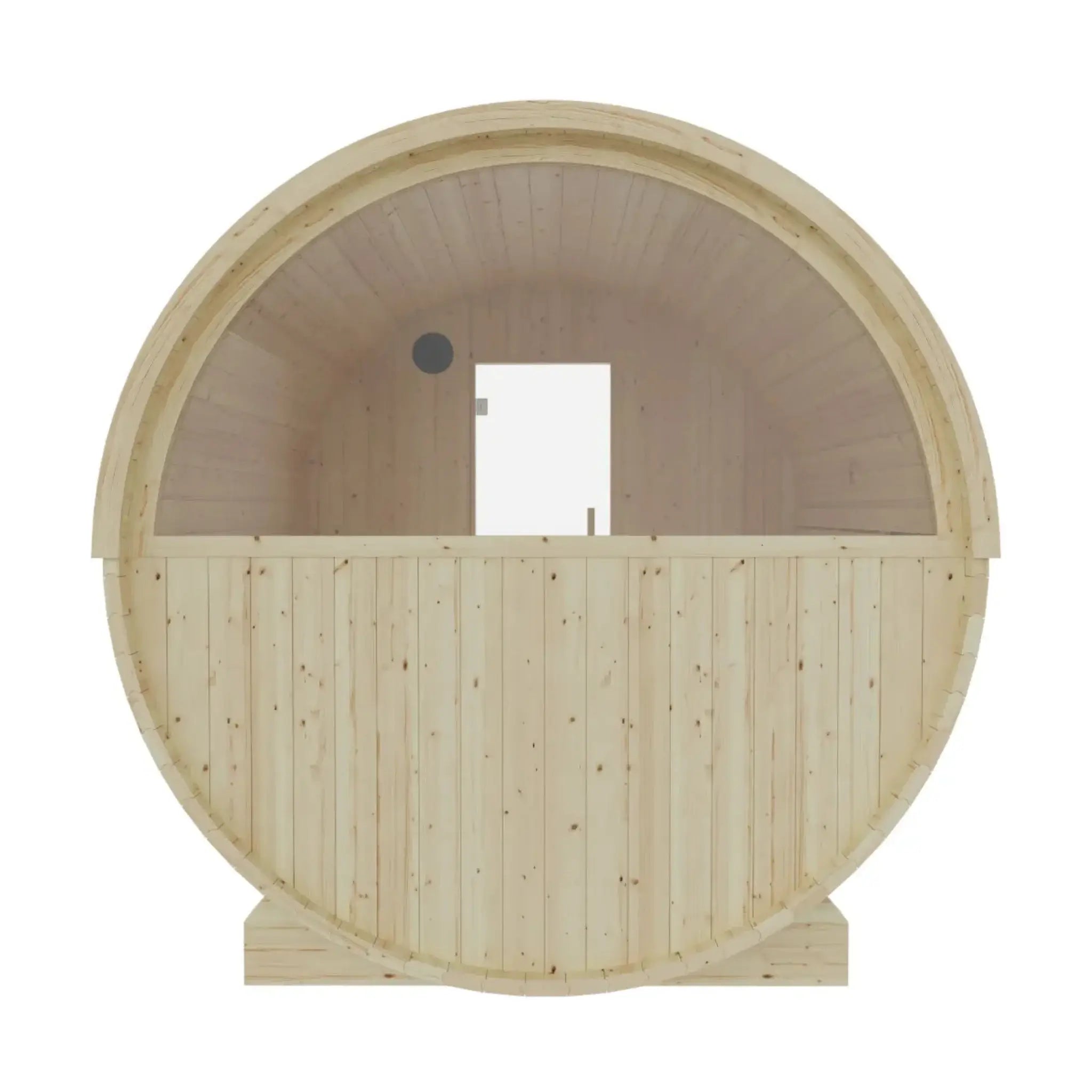 Vassa Finnish Barrel Sauna with WiFi Heater back view window