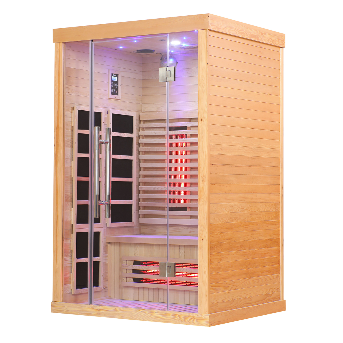 Blisspod Venetian Full Spectrum Infrared Sauna with 10 heaters and low EMF design for optimal relaxation.