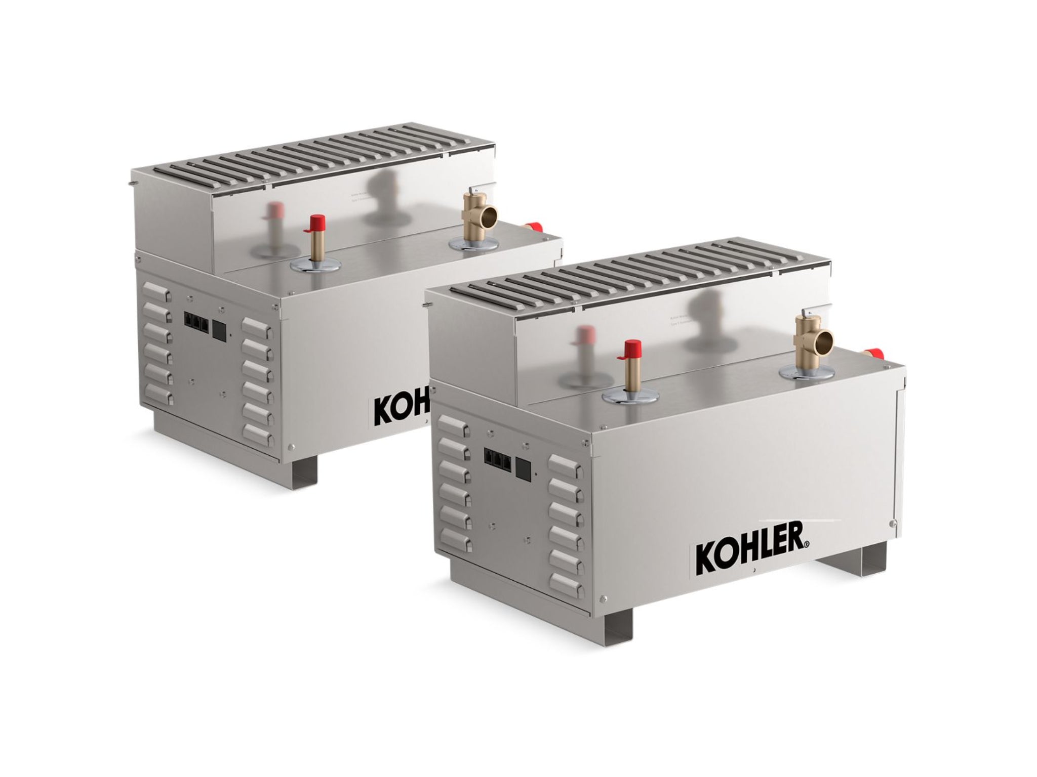 Kohler K-32335-NA Invigoration 2.0 30kW steam generator for steam showers, dual 15kW, designed for steam rooms.